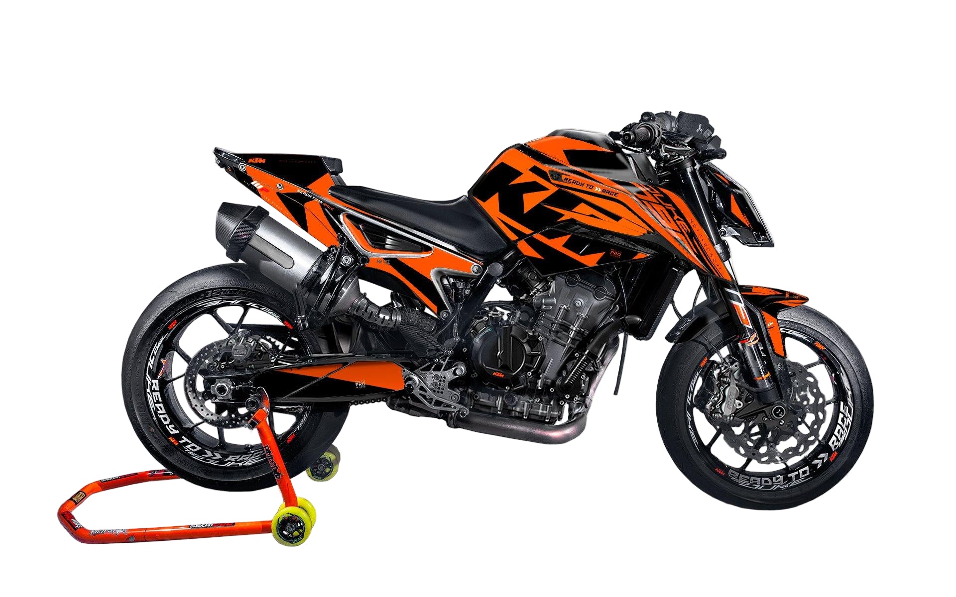 KTM 790 Duke GRAPHIC KIT - "Torque" (Orange) - MotoProWorks | Decals and Bike Graphic kit