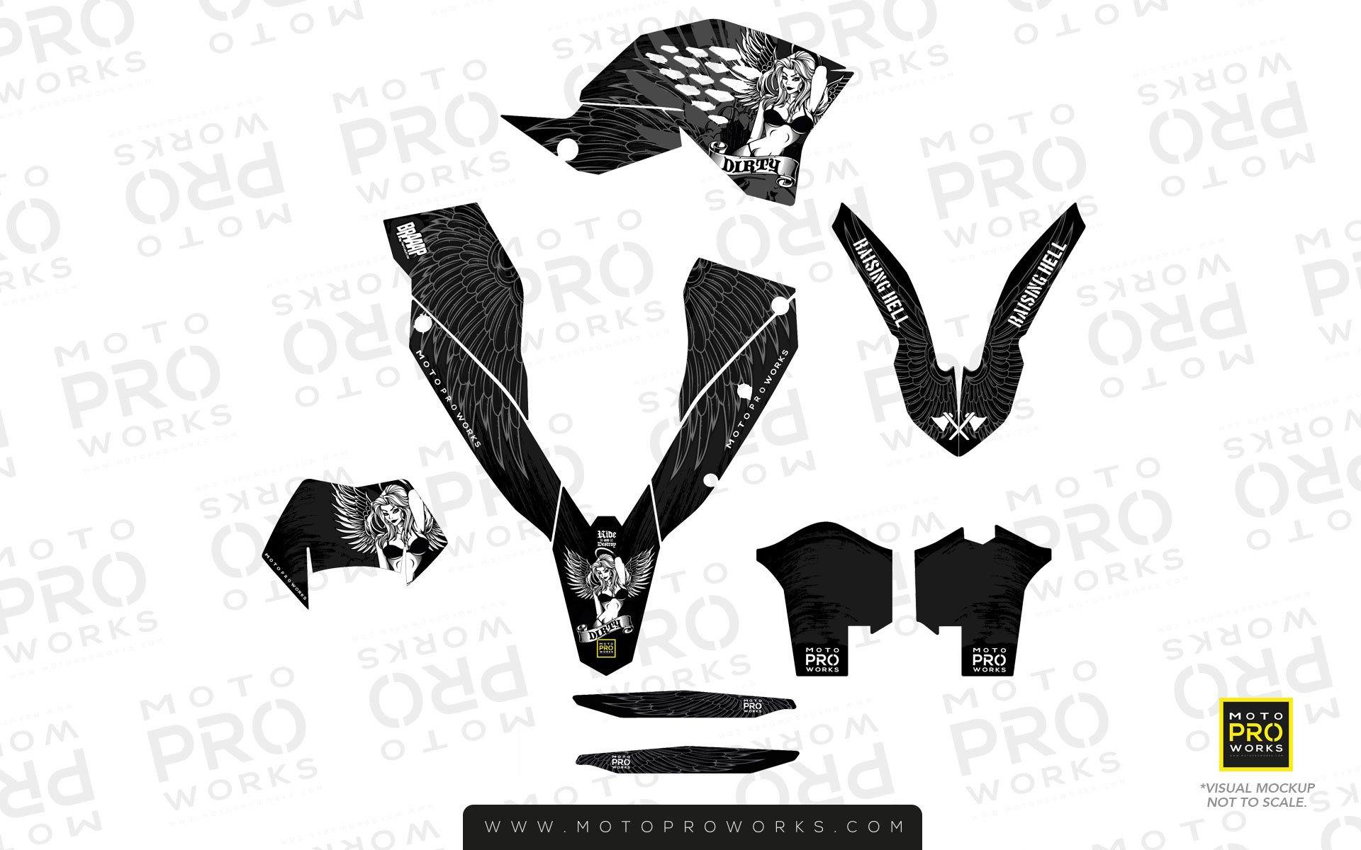 KTM GRAPHIC KIT - "Dirty Angel" (black) - MotoProWorks | Decals and Bike Graphic kit