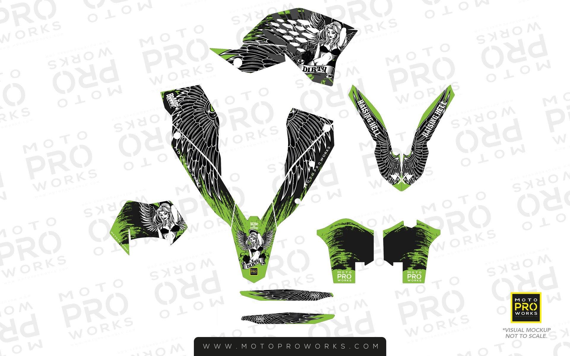 KTM GRAPHIC KIT - "Dirty Angel" (green) - MotoProWorks | Decals and Bike Graphic kit