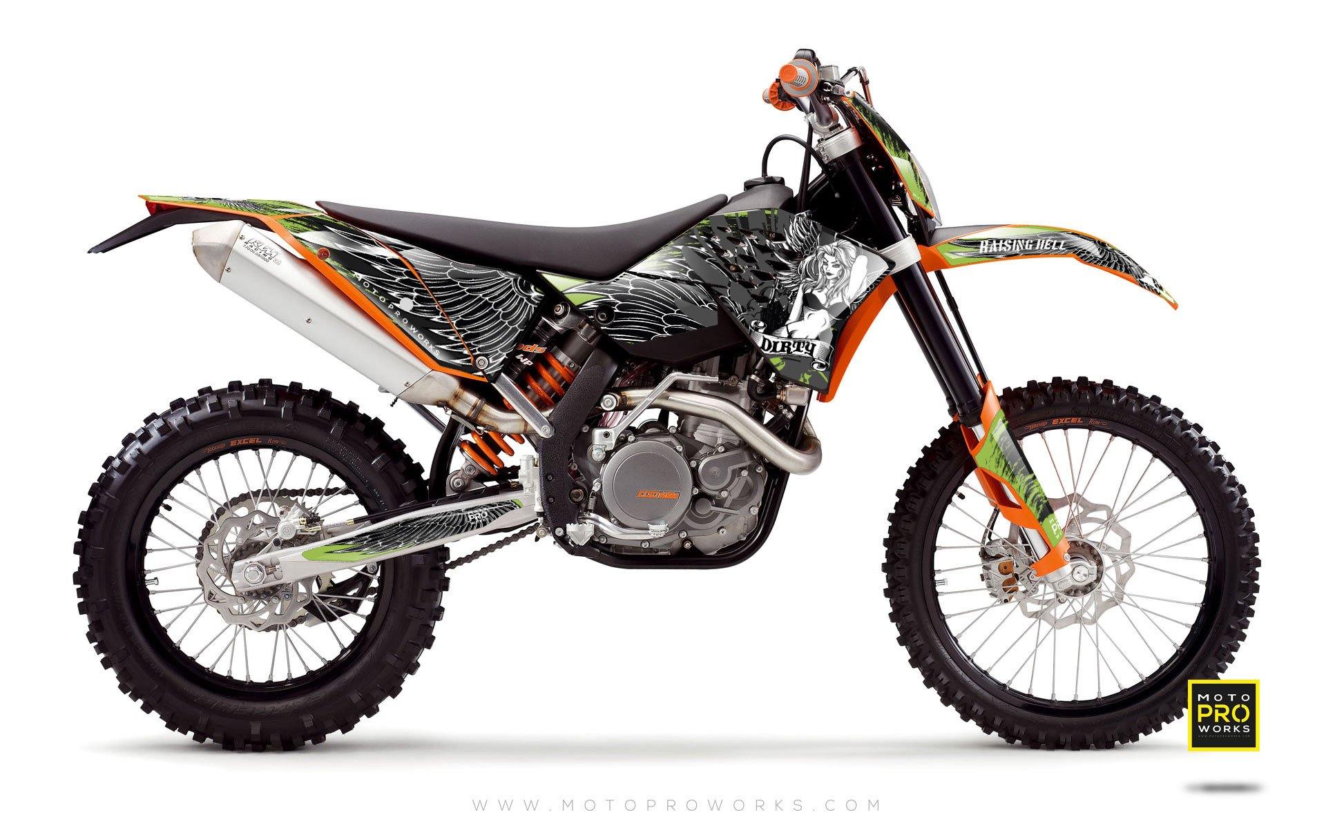 KTM GRAPHIC KIT - "Dirty Angel" (green) - MotoProWorks | Decals and Bike Graphic kit