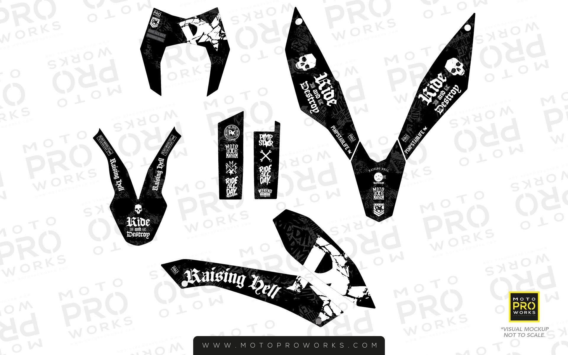 KTM GRAPHIC KIT - "Raising Hell" (black) - MotoProWorks | Decals and Bike Graphic kit
