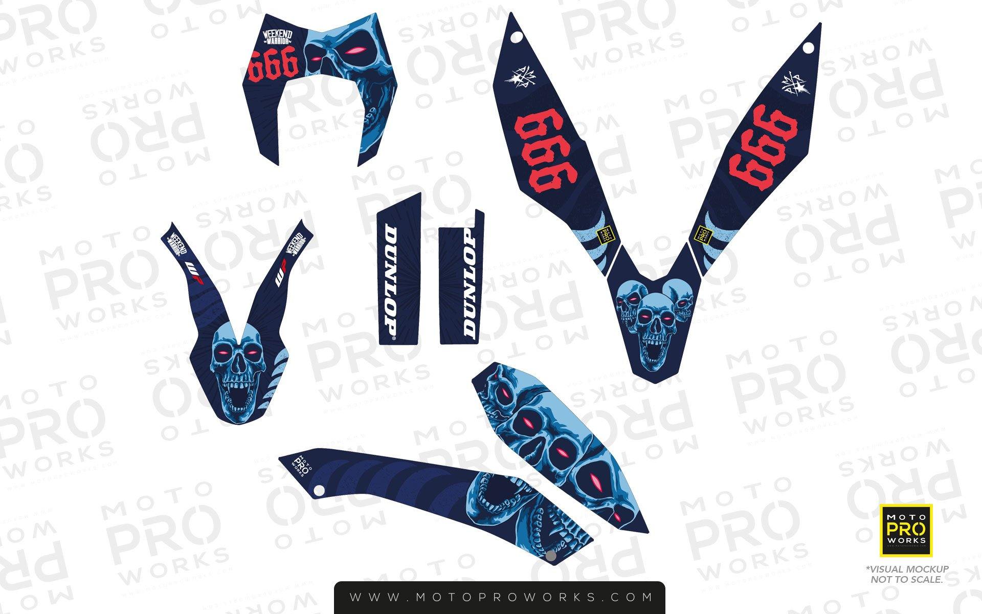 KTM GRAPHIC KIT - "TRIPLESKULL" (blue) - MotoProWorks | Decals and Bike Graphic kit