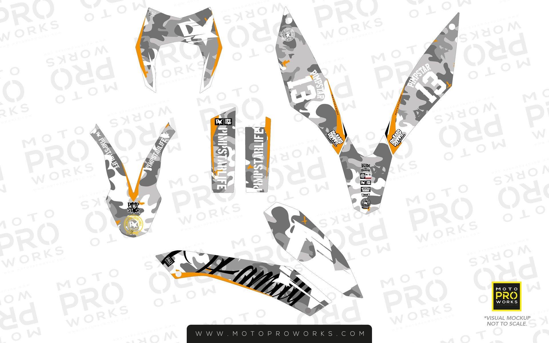 KTM GRAPHIC KIT - "WILDCAMO" (snow) - MotoProWorks | Decals and Bike Graphic kit