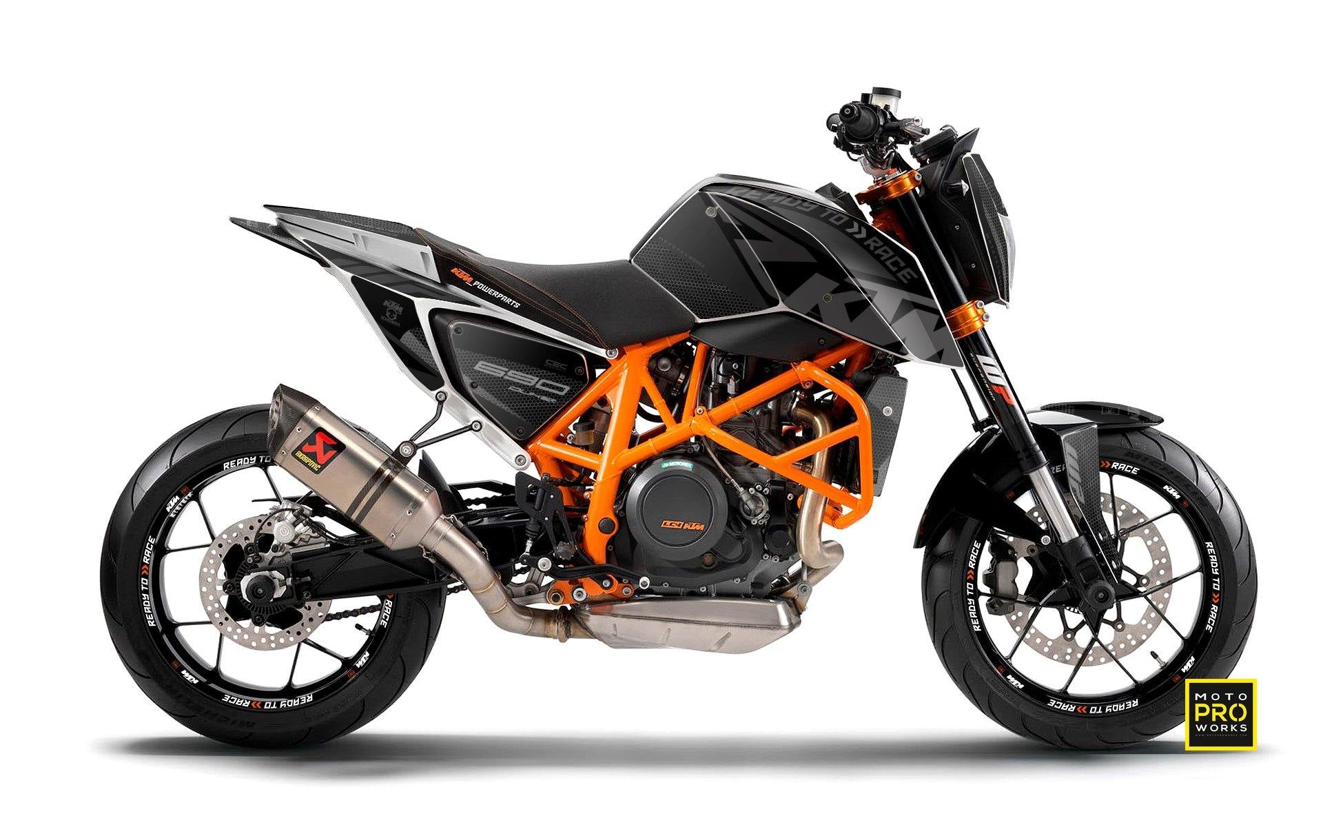 KTM 690 Duke GRAPHIC KIT - "RR-Tech" (Black) - MotoProWorks | Decals and Bike Graphic kit