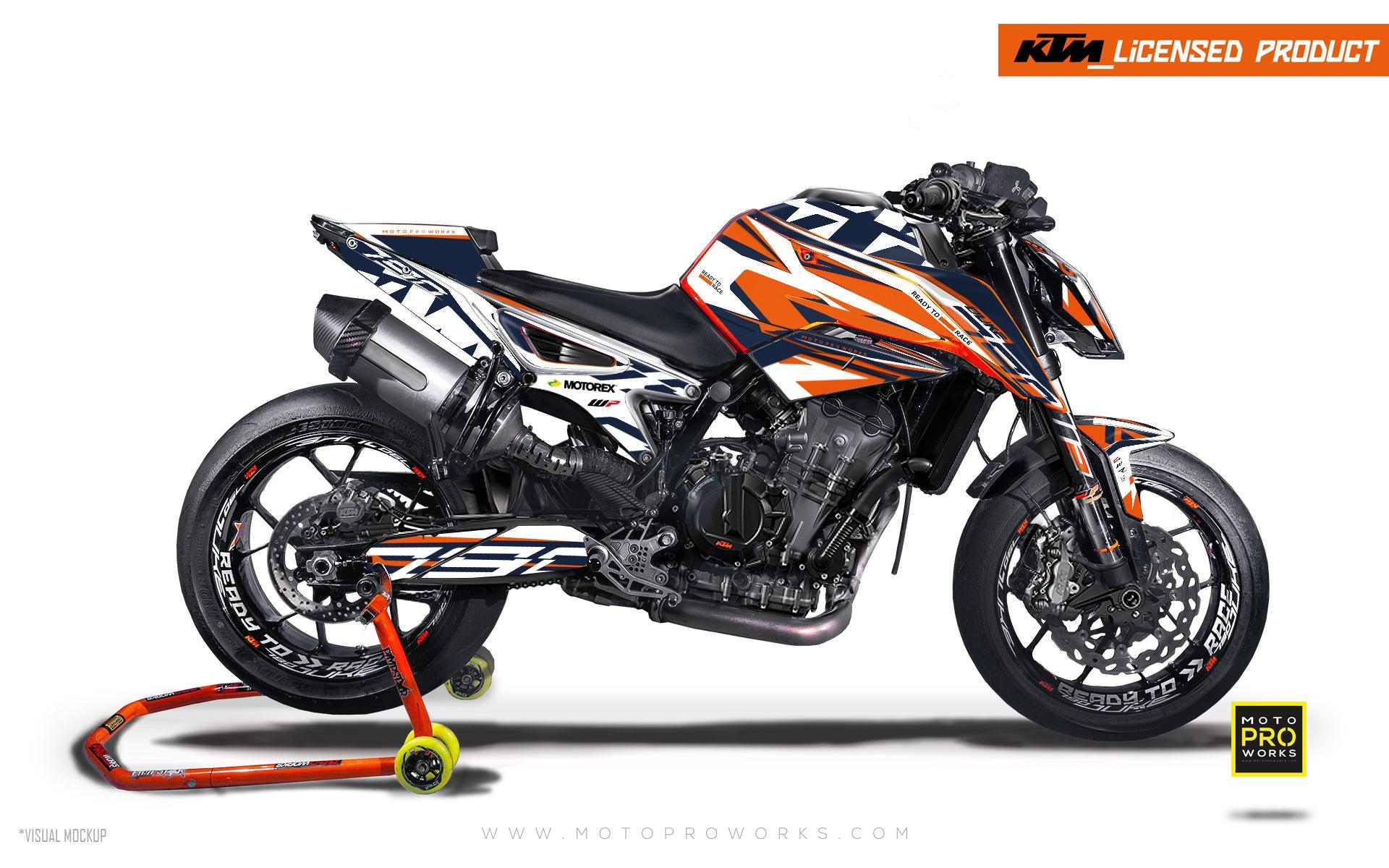KTM 790/890 Duke GRAPHICS - "Legacy" (Blue/Orange) - MotoProWorks