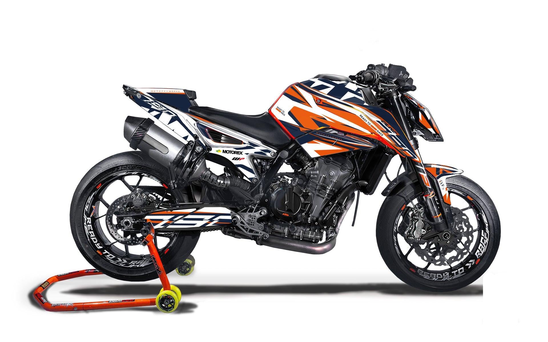 KTM 790/890 Duke GRAPHICS - "Legacy" (Blue/Orange) - MotoProWorks