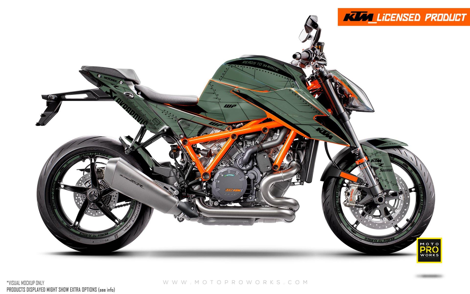 KTM 1290 Superduke R GRAPHIC KIT - "Liberty" (Moss) - MotoProWorks | Decals and Bike Graphic kit