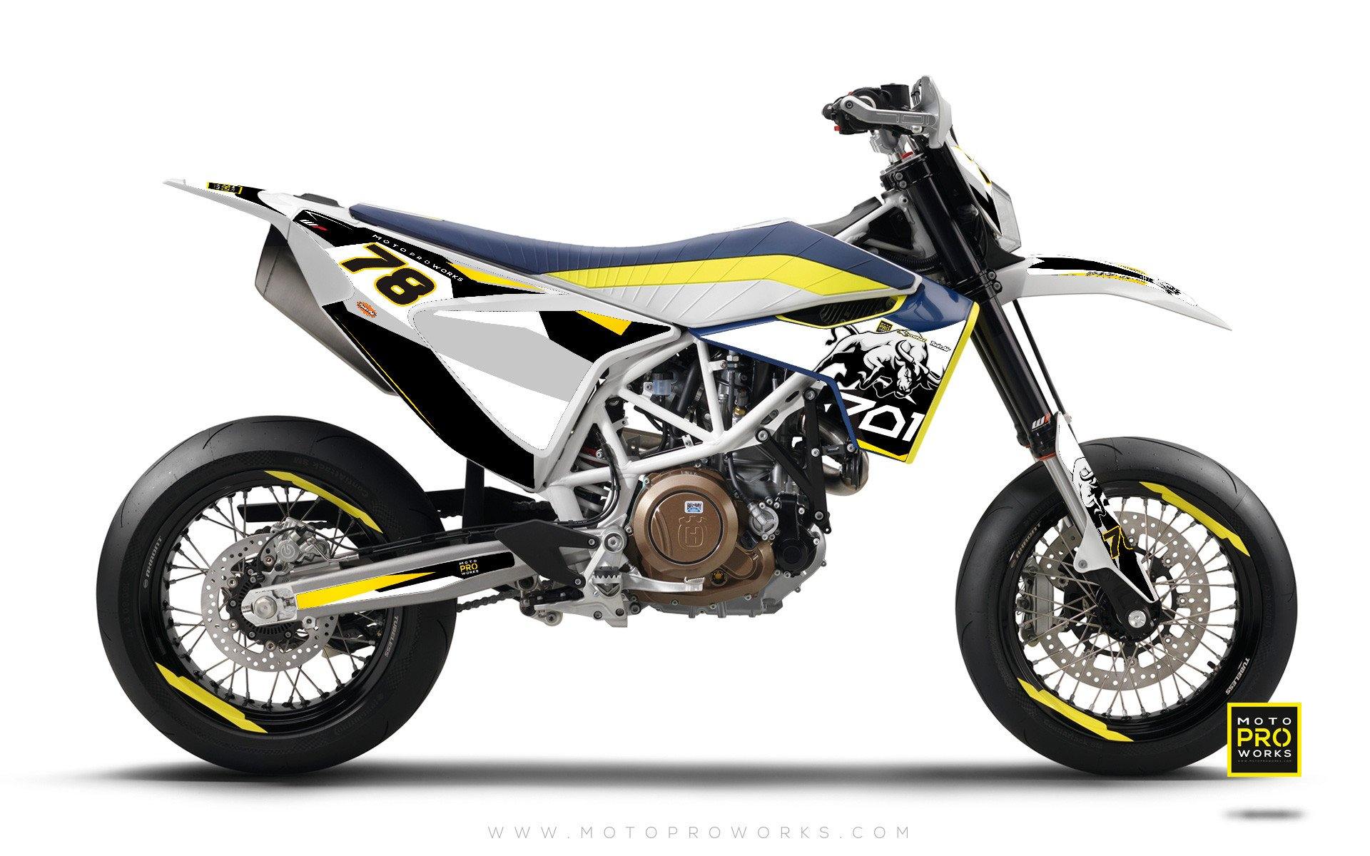 Husqvarna 701 GRAPHIC KIT - "TORO" (black/white) - MotoProWorks | Decals and Bike Graphic kit