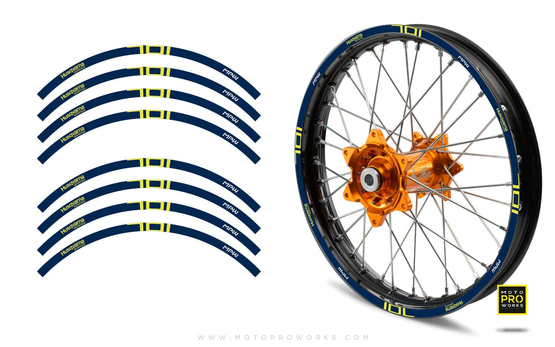 Rim Stripes - "POWER" Husqvarna (blue) - MotoProWorks