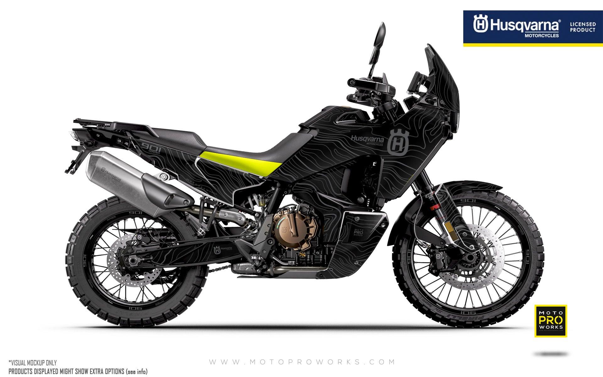 HUSQVARNA Norden 901 GRAPHICS - "Topography" (Black) - MotoProWorks