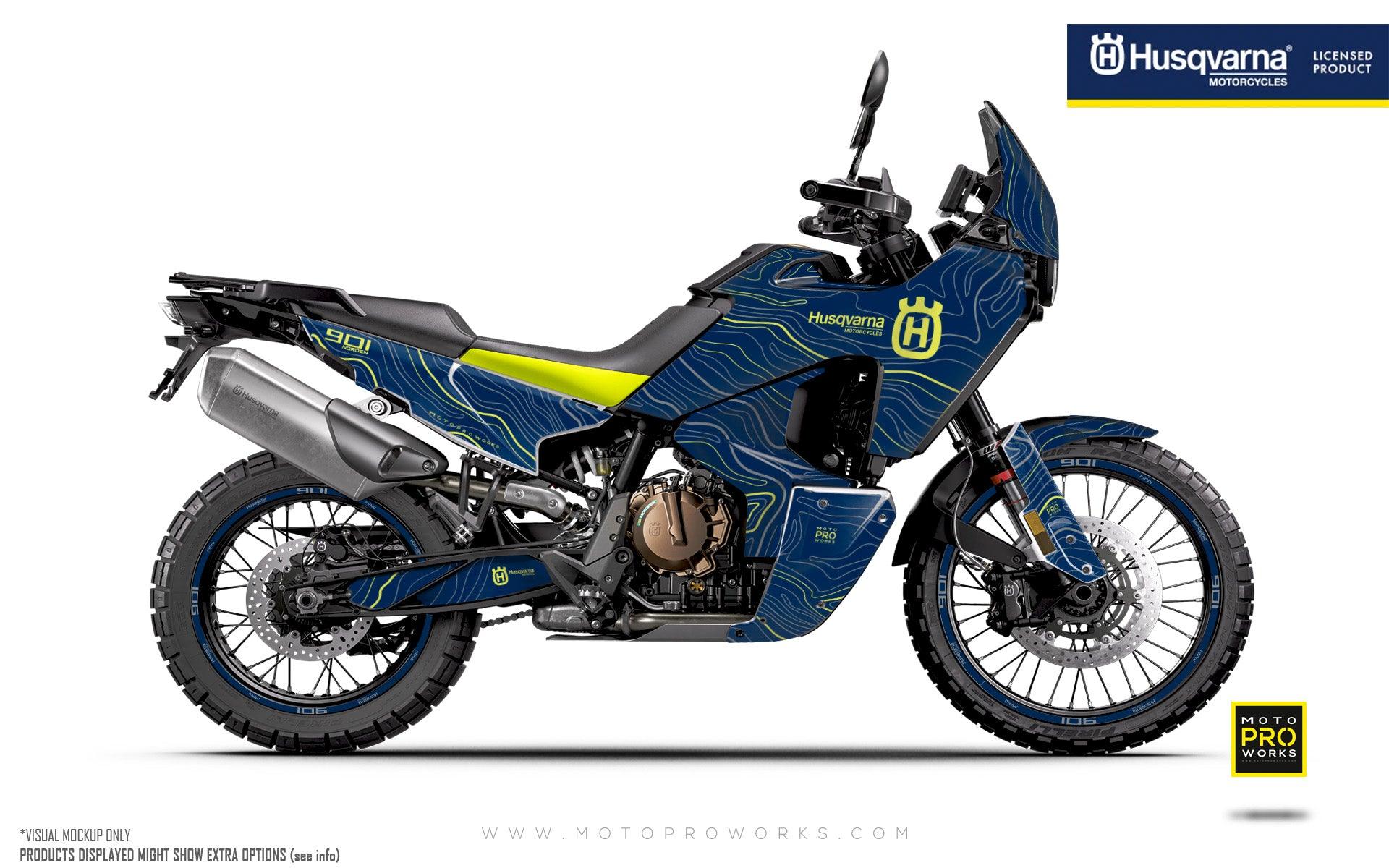 HUSQVARNA Norden 901 GRAPHICS - "Topography" (Blue/Yellow) - MotoProWorks