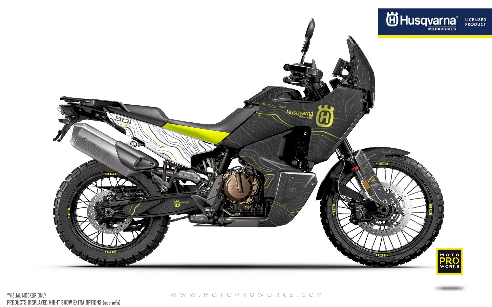 HUSQVARNA Norden 901 GRAPHICS - "Topography" (Grey/White) - MotoProWorks