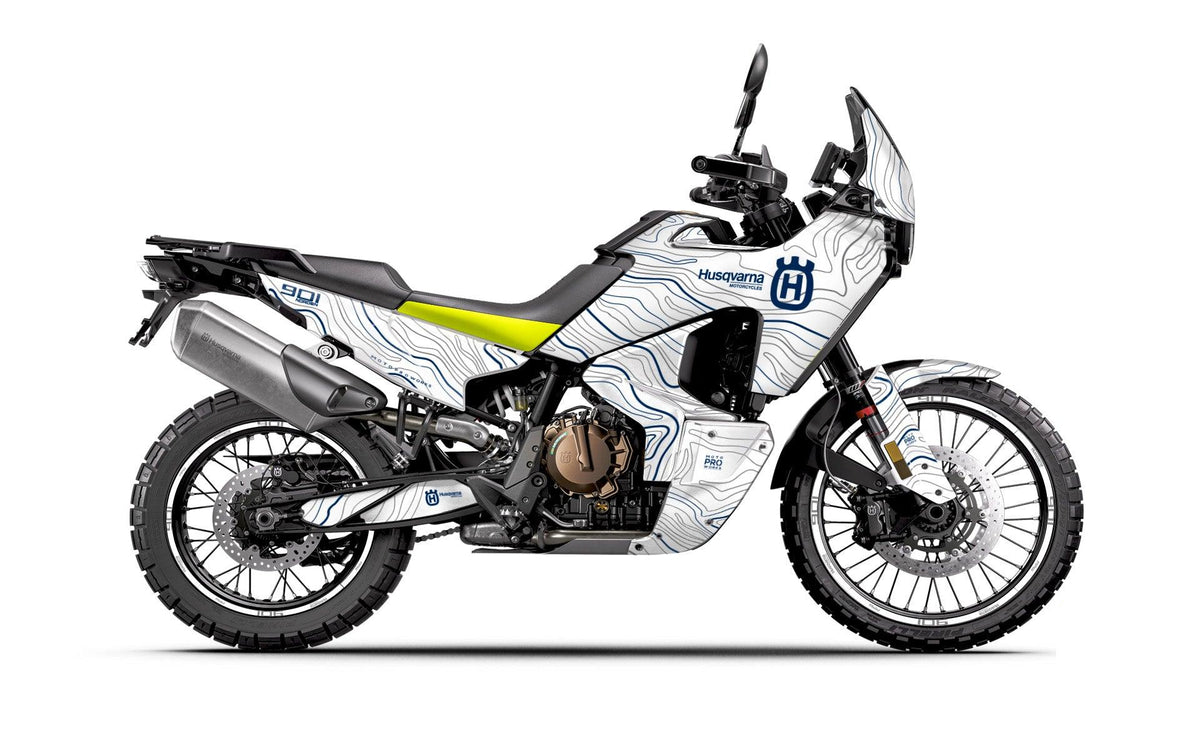 HUSQVARNA Norden 901 GRAPHICS - "Topography" (White/Blue) - MotoProWorks