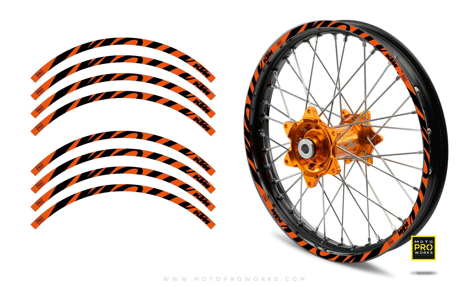 Rim Stripes - KTM "Script" (Orange) - MotoProWorks