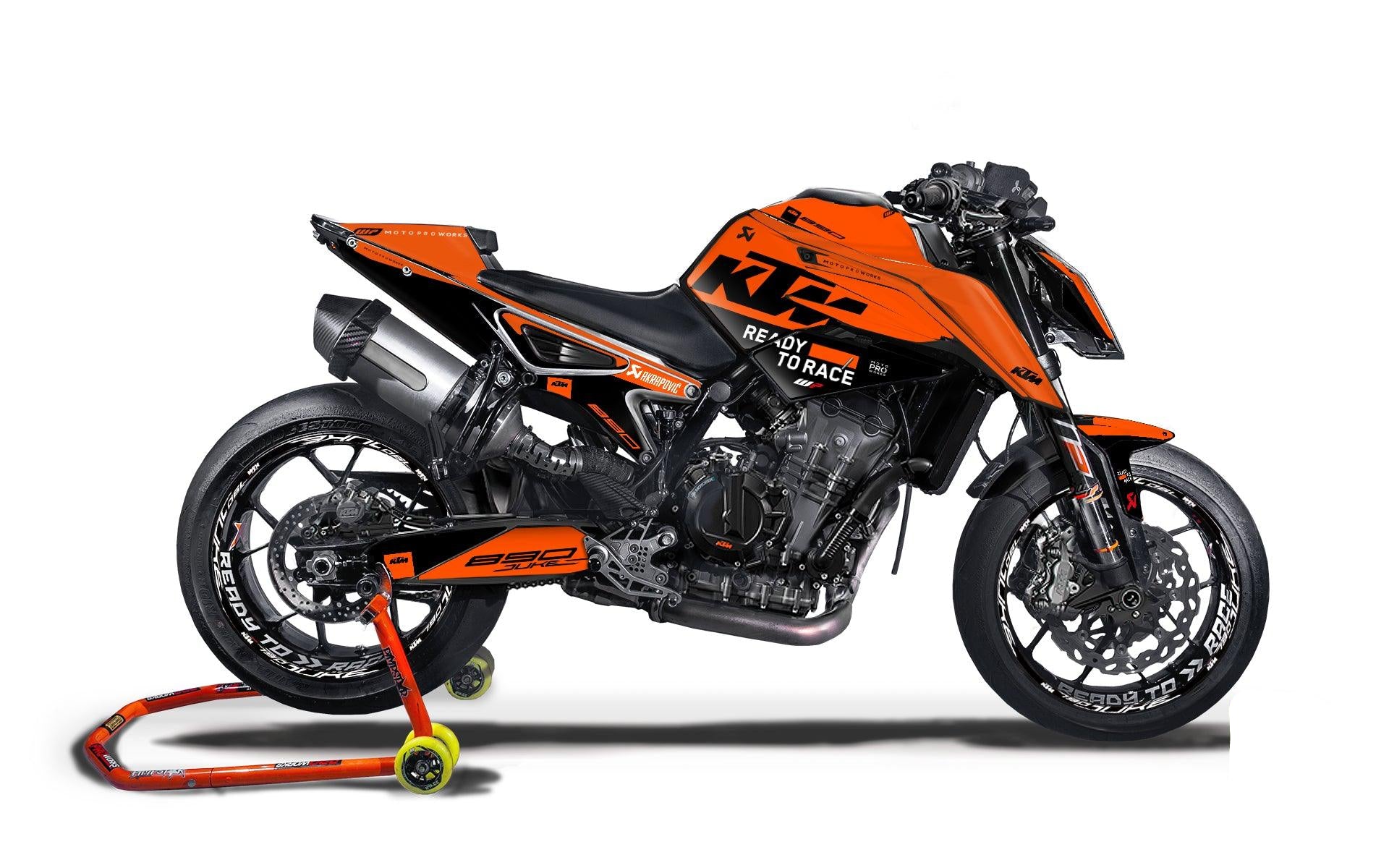 KTM 790/890 Duke GRAPHICS - "Pitlane" (Black/Orange) - MotoProWorks
