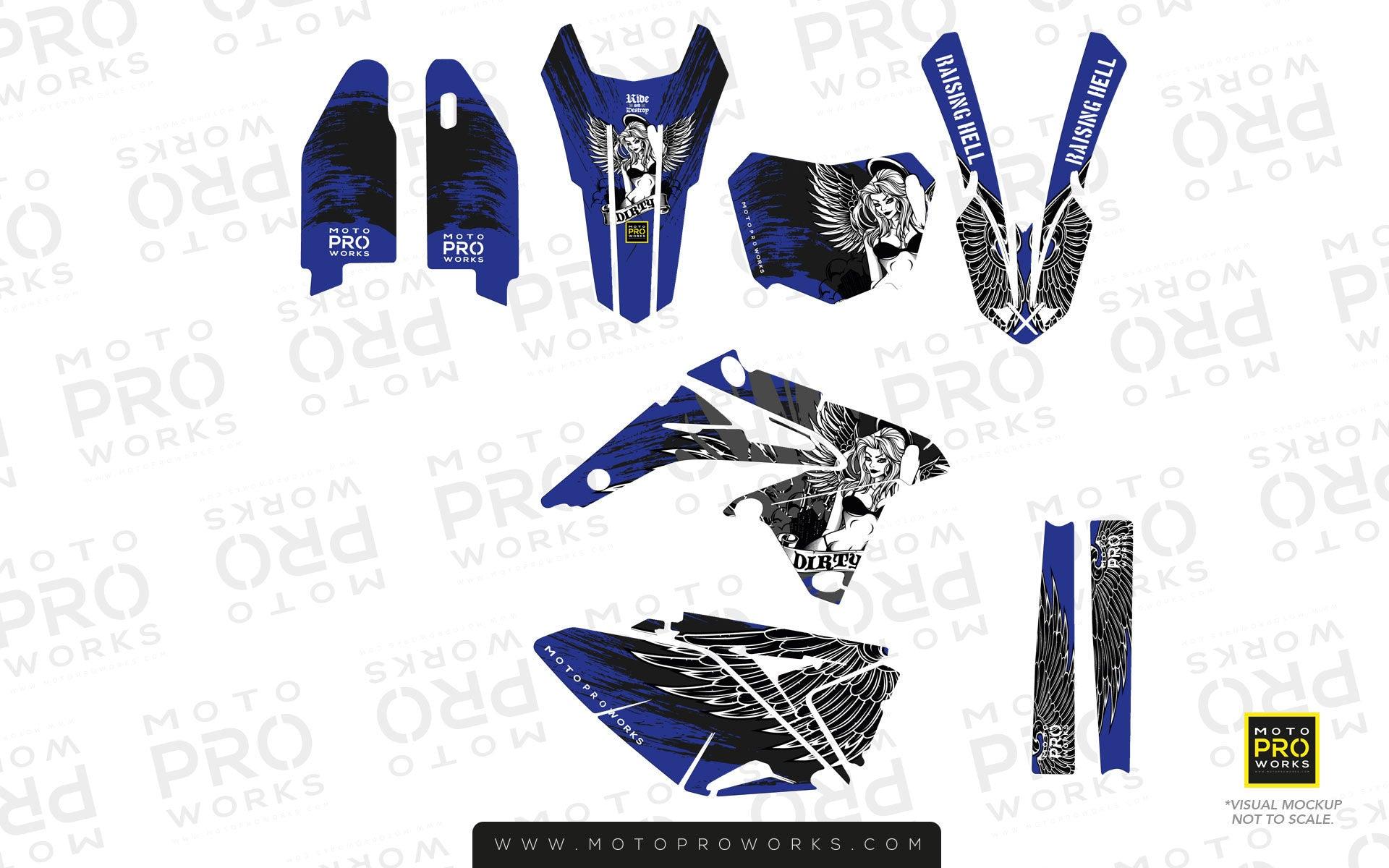 Suzuki GRAPHIC KIT - "Dirty Angel" (blue) - MotoProWorks | Decals and Bike Graphic kit
