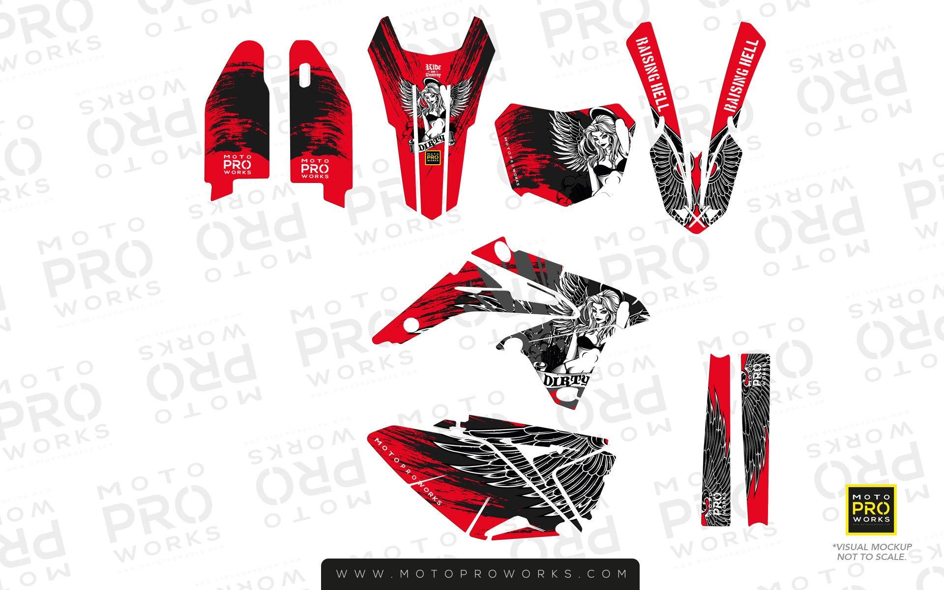 Suzuki GRAPHIC KIT - "Dirty Angel" (red) - MotoProWorks | Decals and Bike Graphic kit