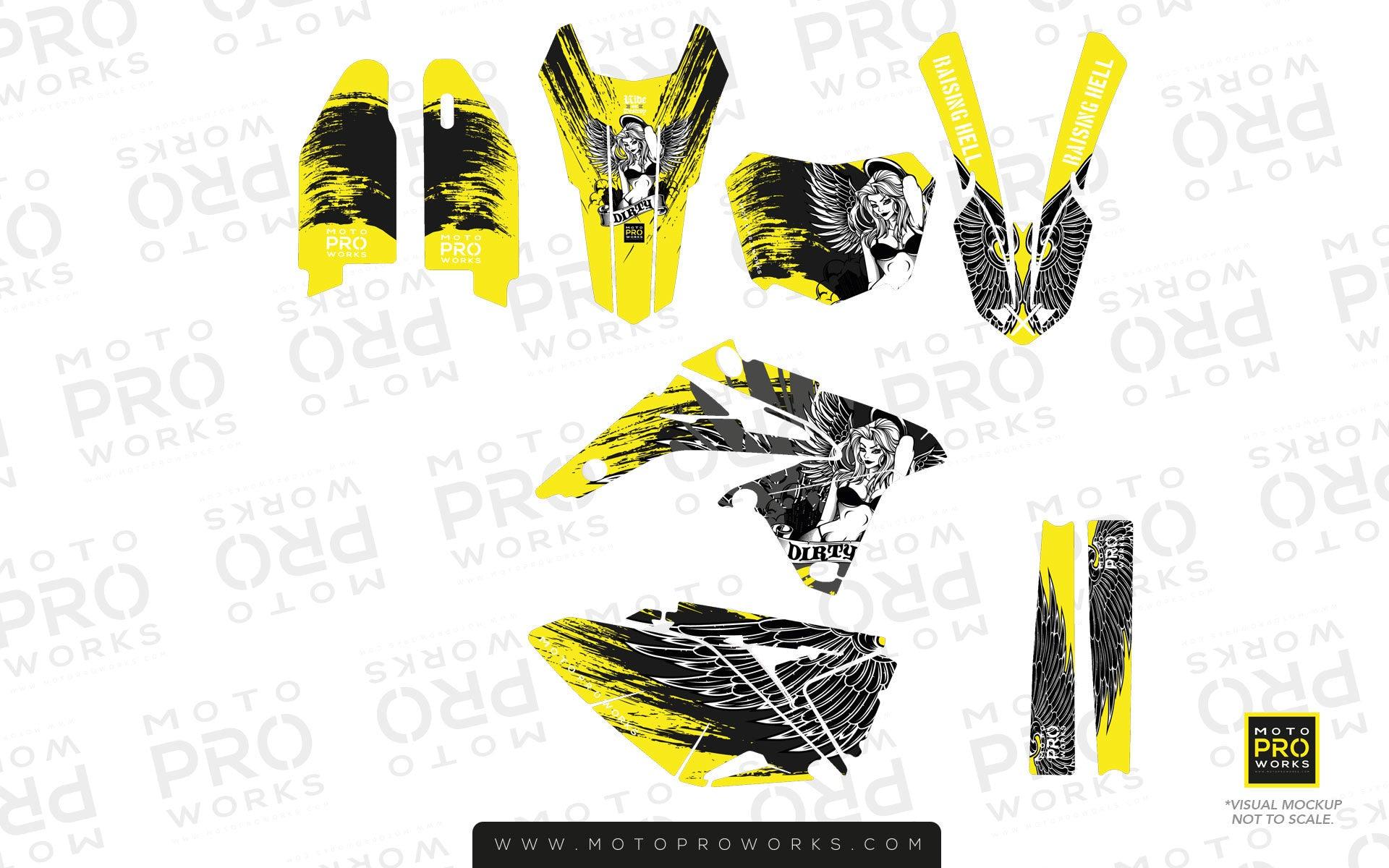 Suzuki GRAPHIC KIT - "Dirty Angel" (yellow) - MotoProWorks | Decals and Bike Graphic kit
