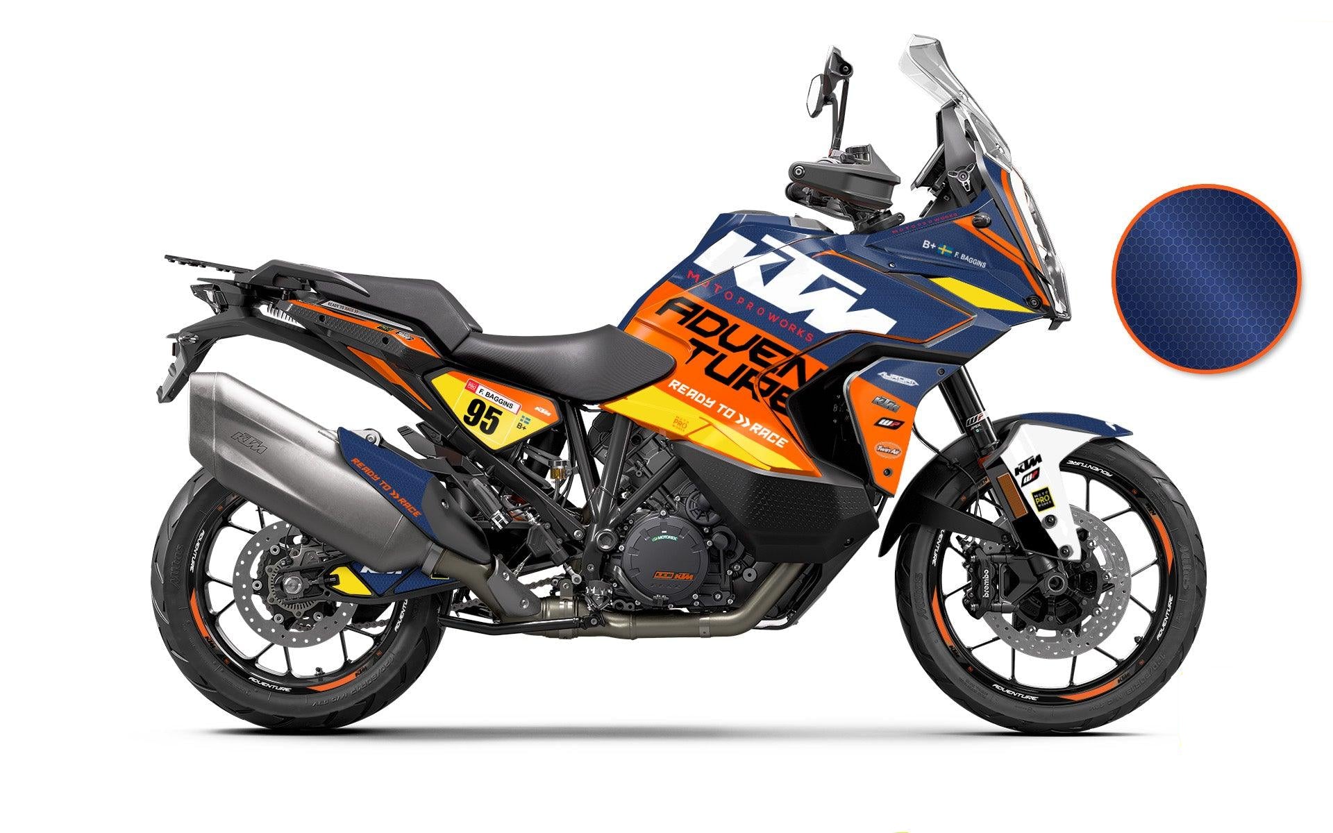 KTM 1290 Super Adventure 2021-2024 GRAPHICS - "Waypointer" (Dawn/Honeycomb) - MotoProWorks