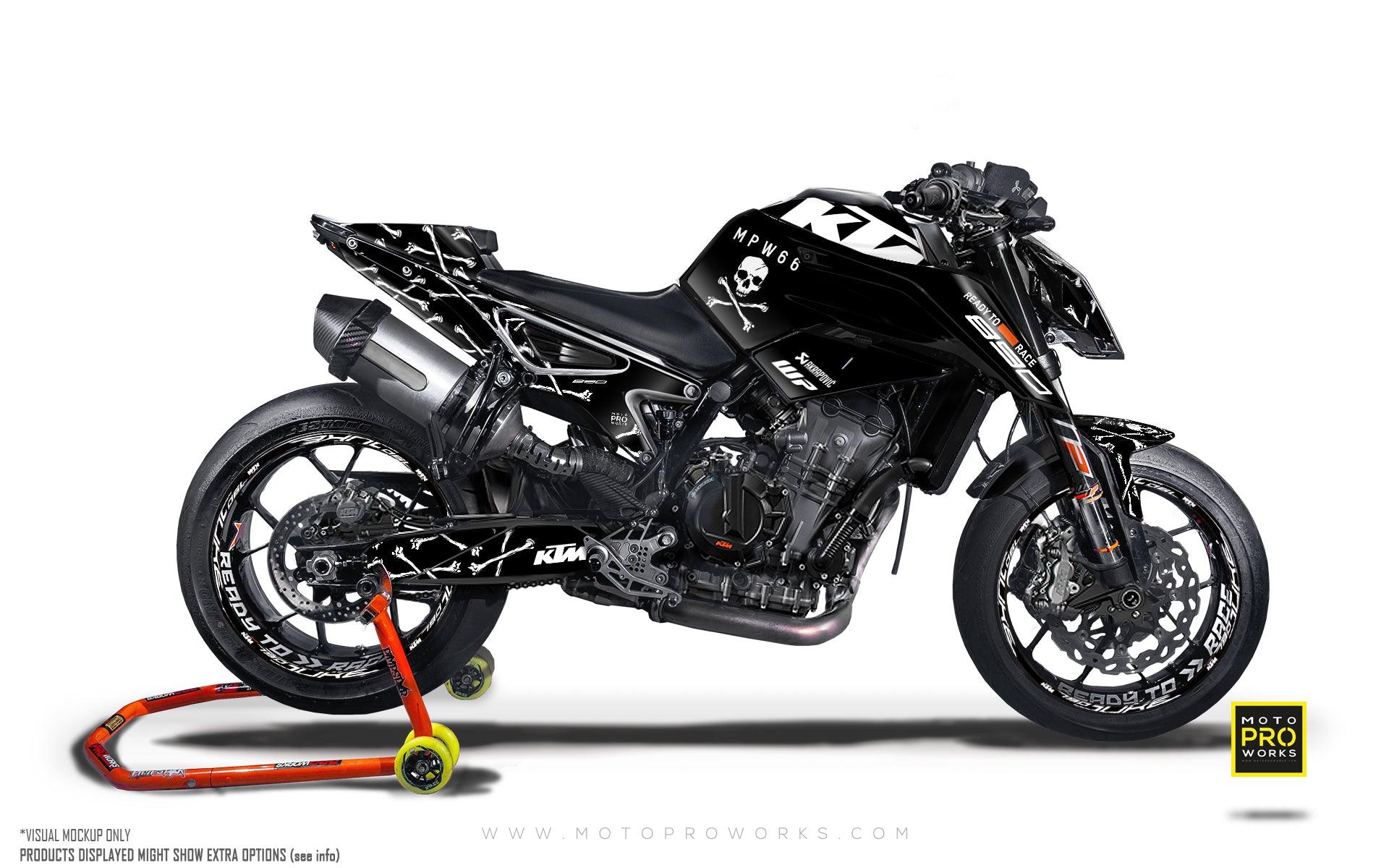 KTM 790/890 Duke GRAPHICS - "Bones" (Black) - MotoProWorks