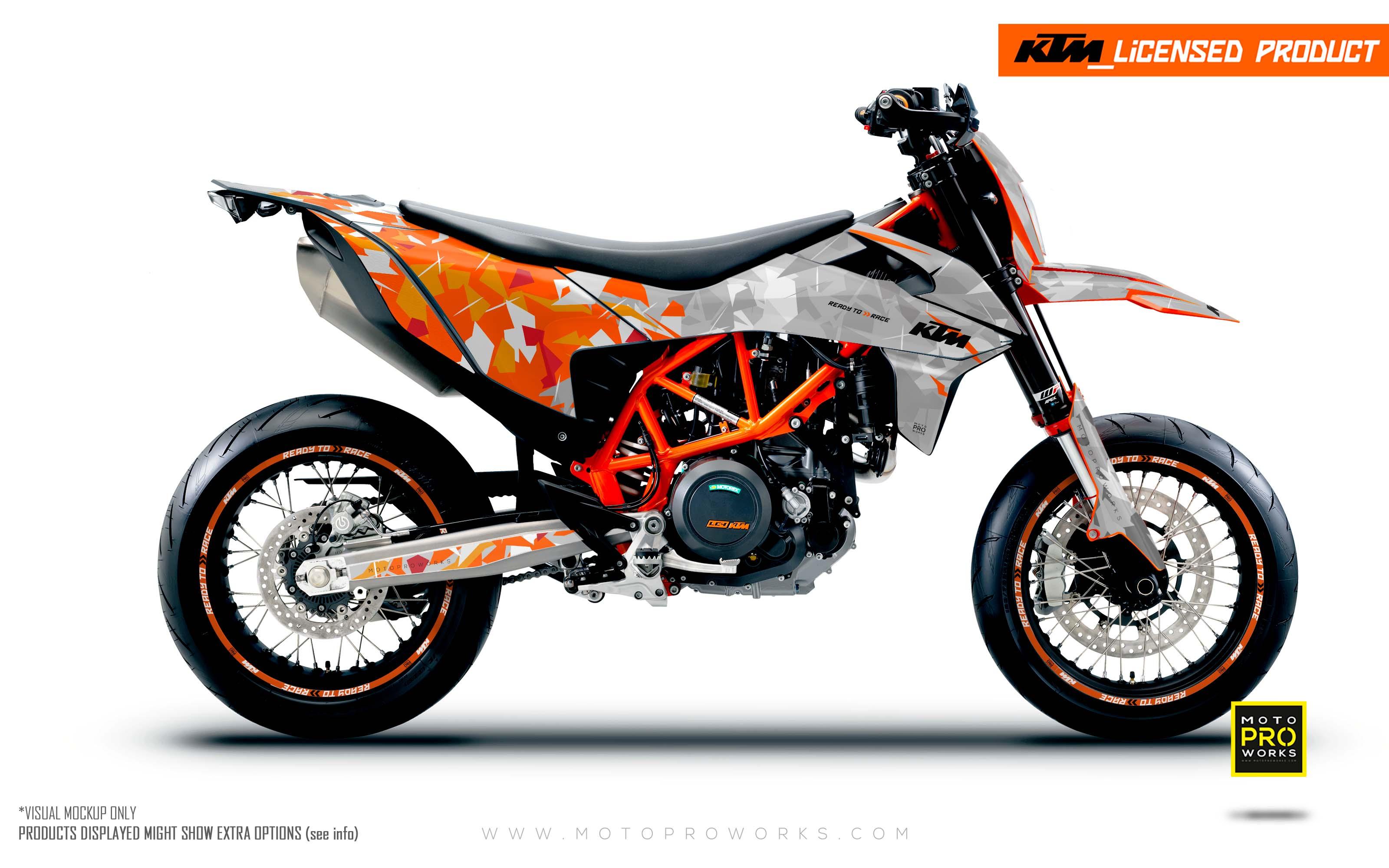 KTM GRAPHICS - 690 SMC-R "Flake" (Orange/Grey) - MotoProWorks