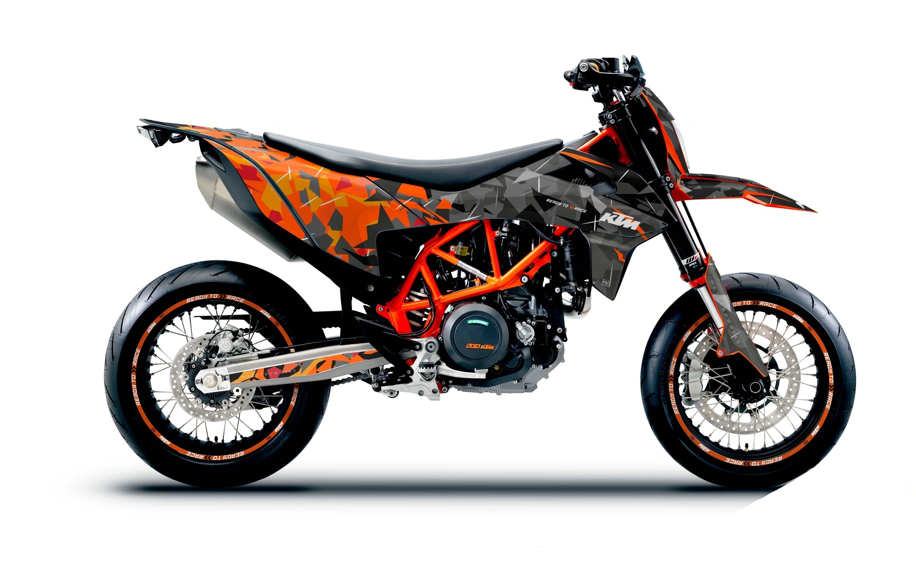 KTM GRAPHICS - 690 SMC-R "Flake" (Black/Orange) - MotoProWorks