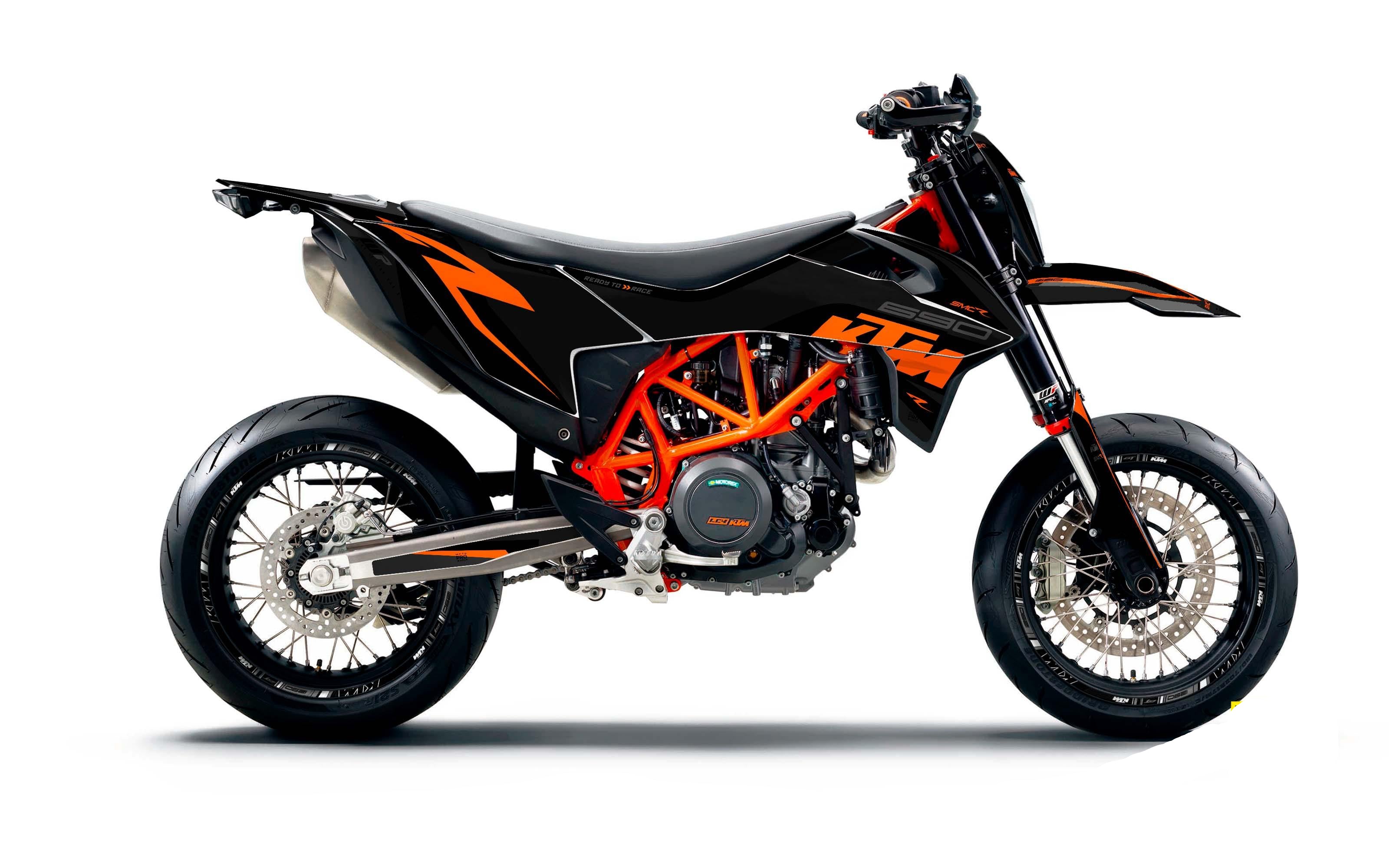 "Torque" (Black/Orange) - MotoProWorks | Decals and Bike Graphic kit - For KTM 690 SMC