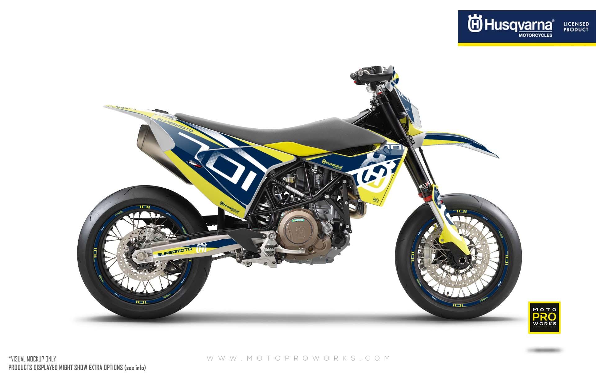 Husqvarna 701 GRAPHICS - "MarkSeven" (Yellow/Blue) - MotoProWorks