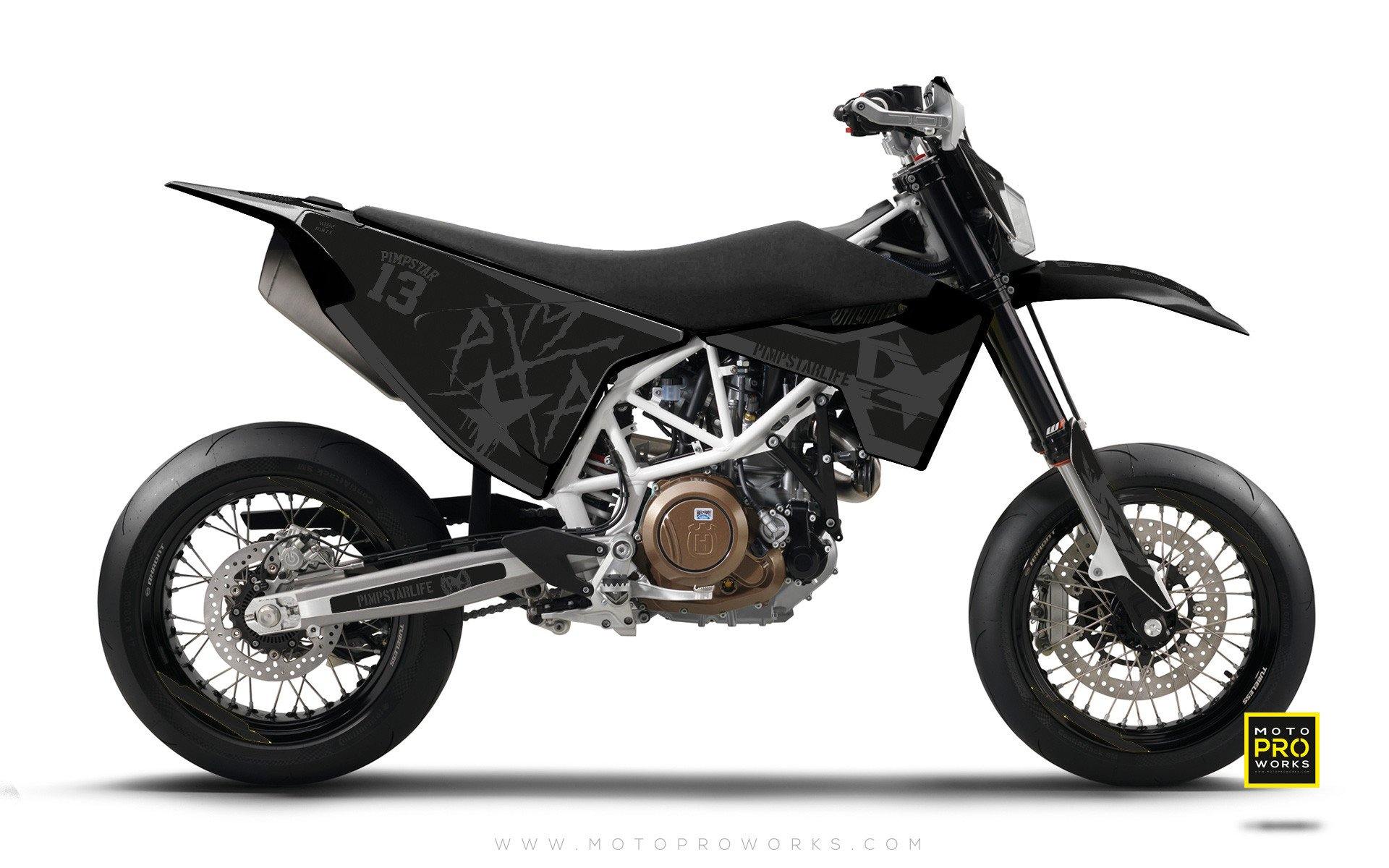 Husqvarna GRAPHIC KIT - "BATTLESCAR" (dark) - MotoProWorks | Decals and Bike Graphic kit