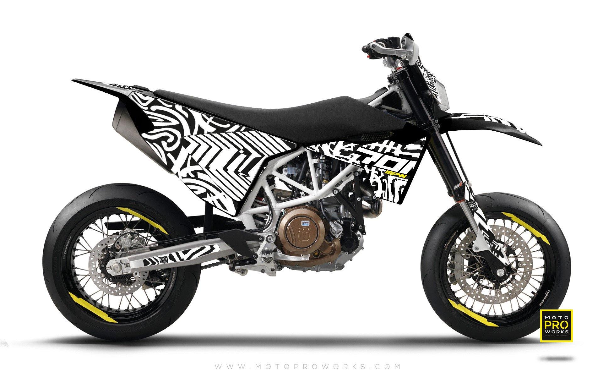 Husqvarna GRAPHIC KIT - "ZEBRA" (white) - MotoProWorks | Decals and Bike Graphic kit