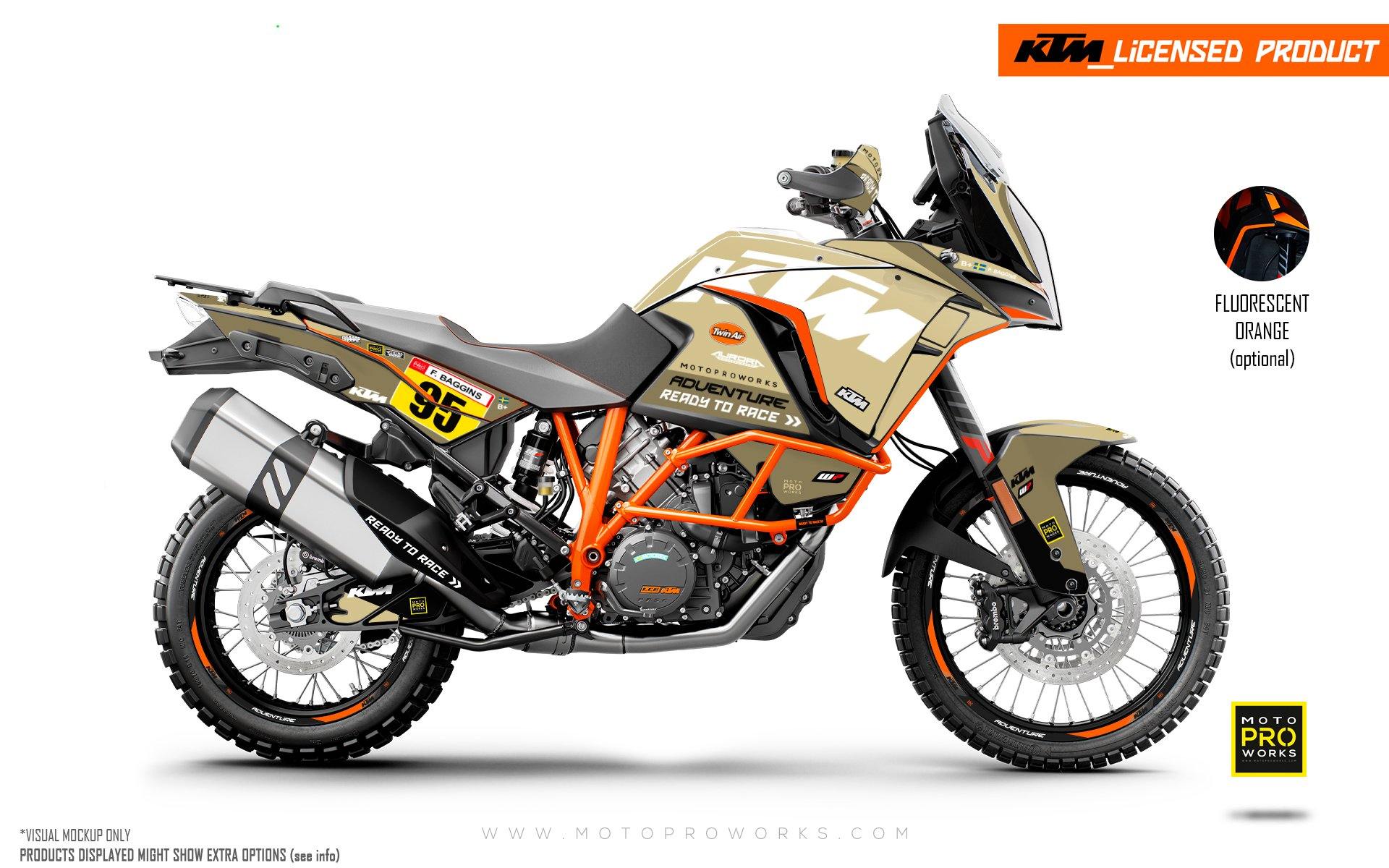 KTM 1290 Adventure GRAPHIC KIT - "Waypointer" (Sand) - MotoProWorks | Decals and Bike Graphic kit