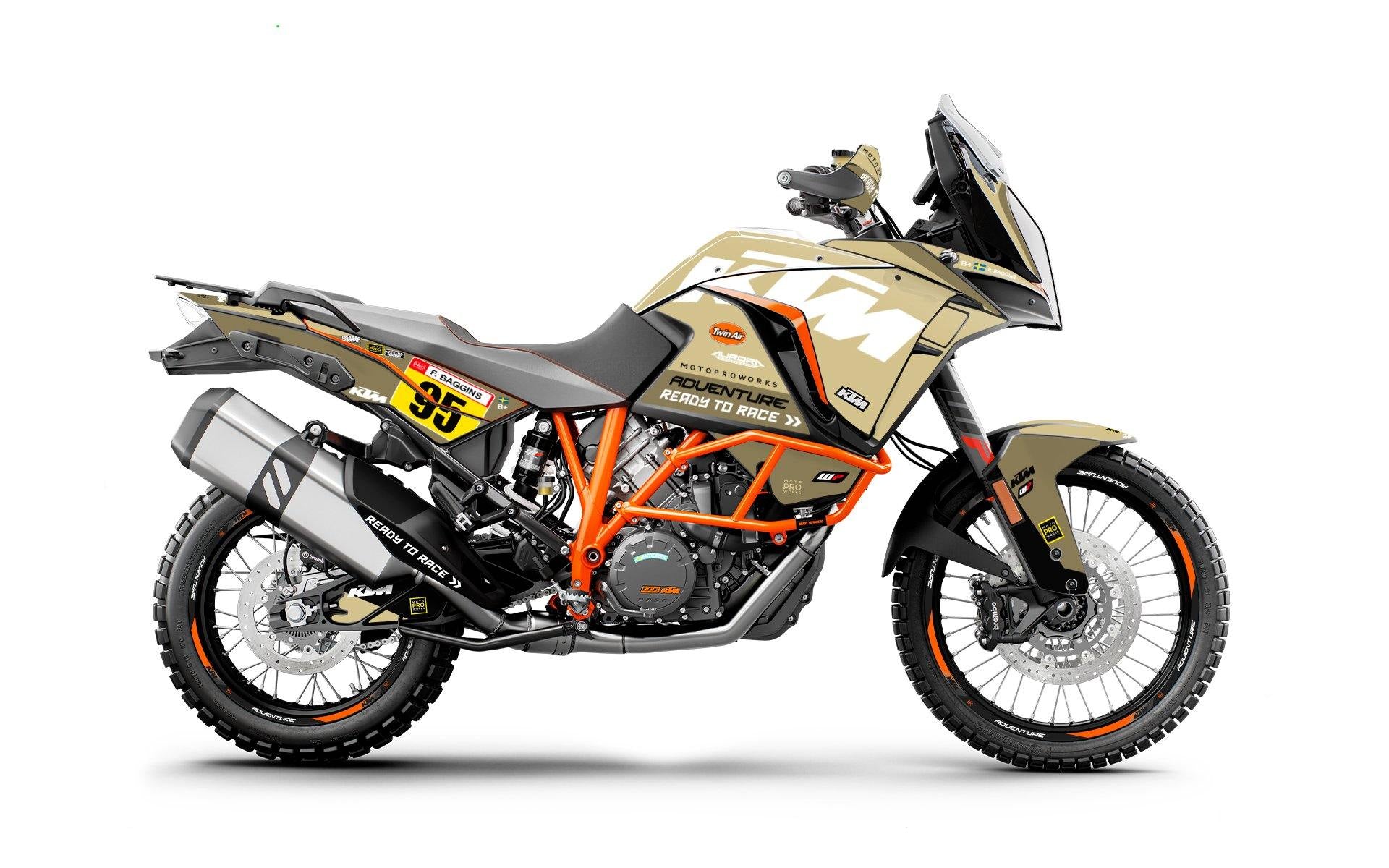 KTM 1290 Adventure GRAPHIC KIT - "Waypointer" (Sand) - MotoProWorks | Decals and Bike Graphic kit