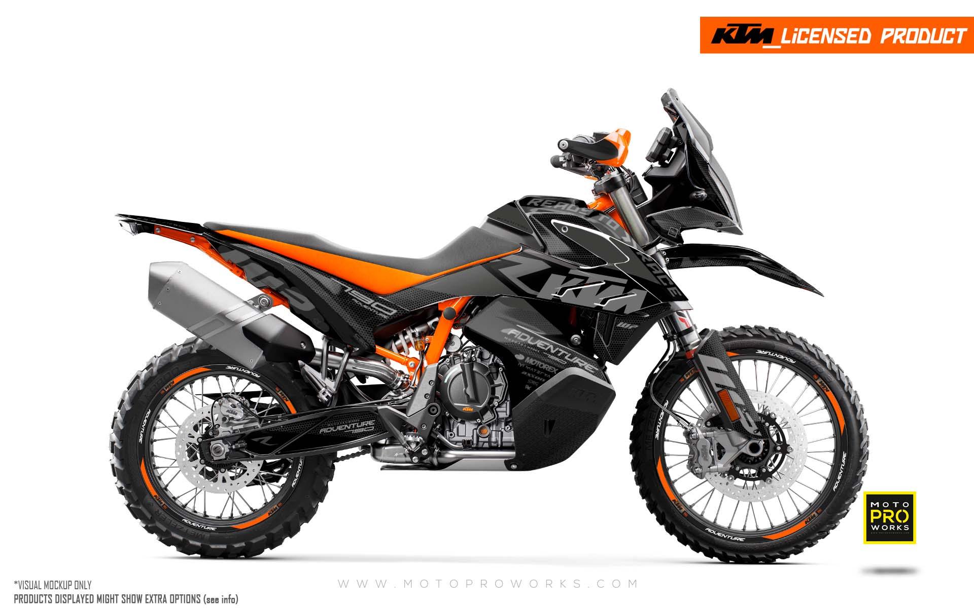 KTM 790/890 Adventure R/S GRAPHIC KIT - "RR-Tech" (Black) - MotoProWorks | Decals and Bike Graphic kit