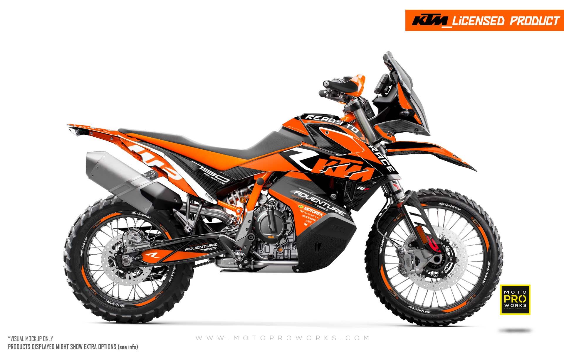 KTM 790/890 Adventure R/S GRAPHIC KIT - "RR-Tech" (Orange) - MotoProWorks | Decals and Bike Graphic kit