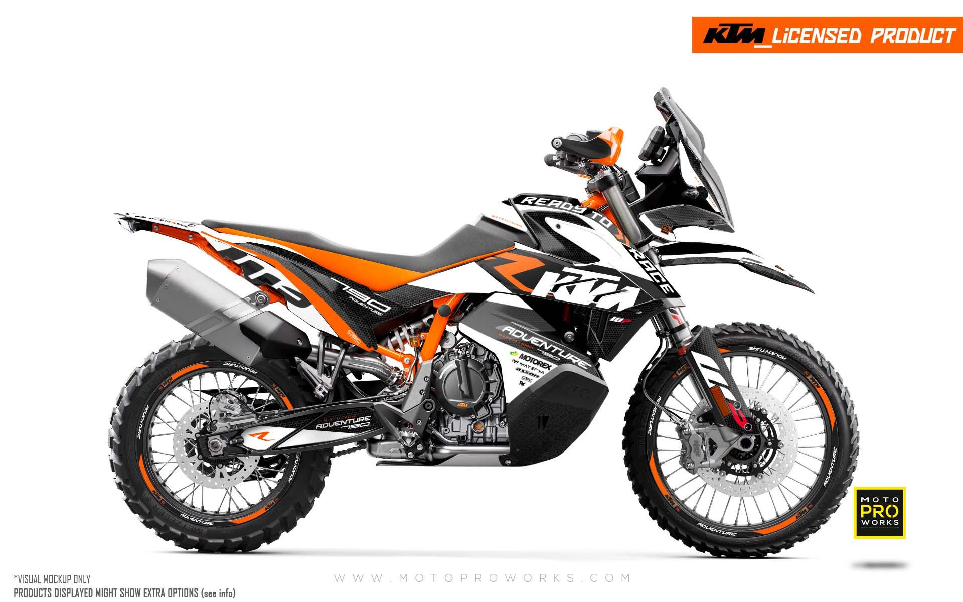 KTM 790/890 Adventure R/S GRAPHIC KIT - "RR-Tech" (White) - MotoProWorks | Decals and Bike Graphic kit