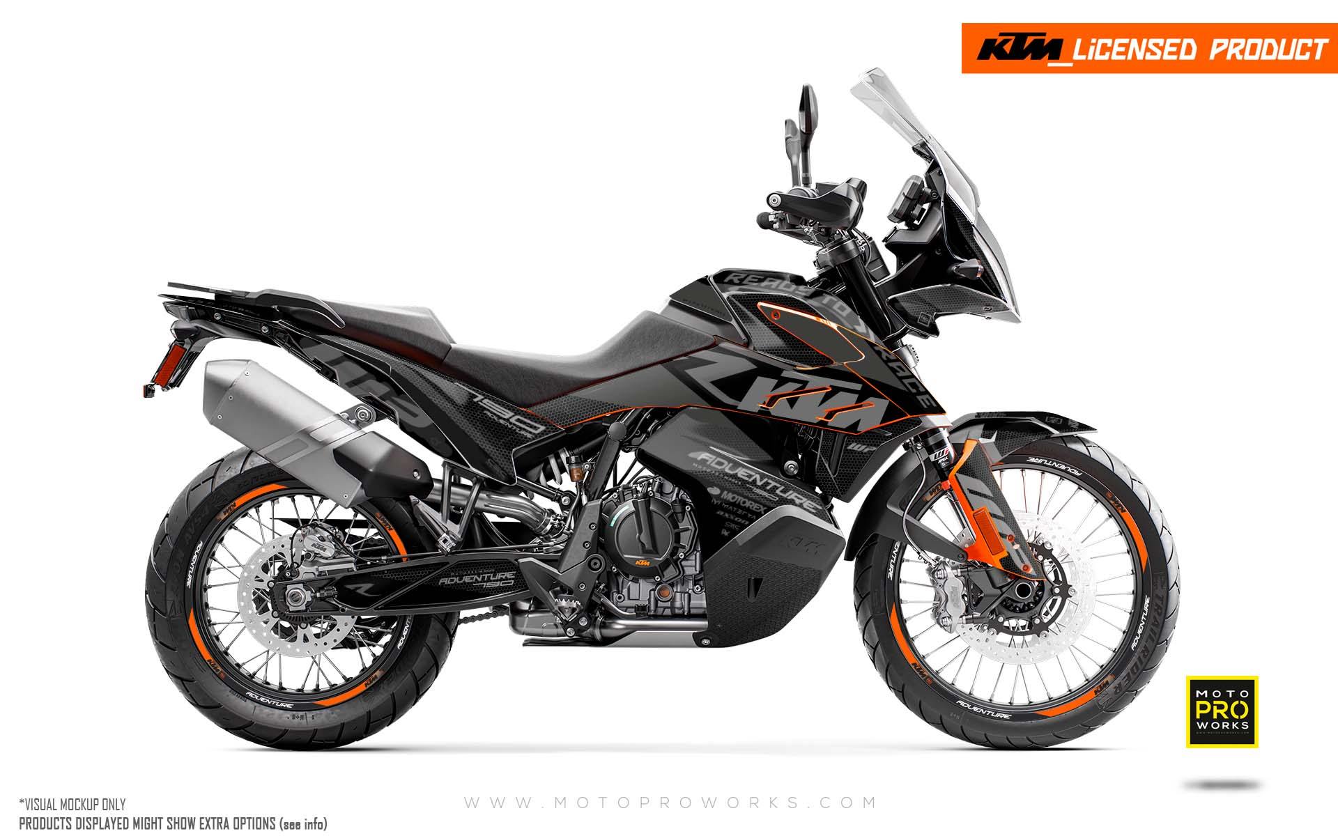 KTM 790/890 Adventure R/S GRAPHIC KIT - "RR-Tech" (Black) - MotoProWorks | Decals and Bike Graphic kit