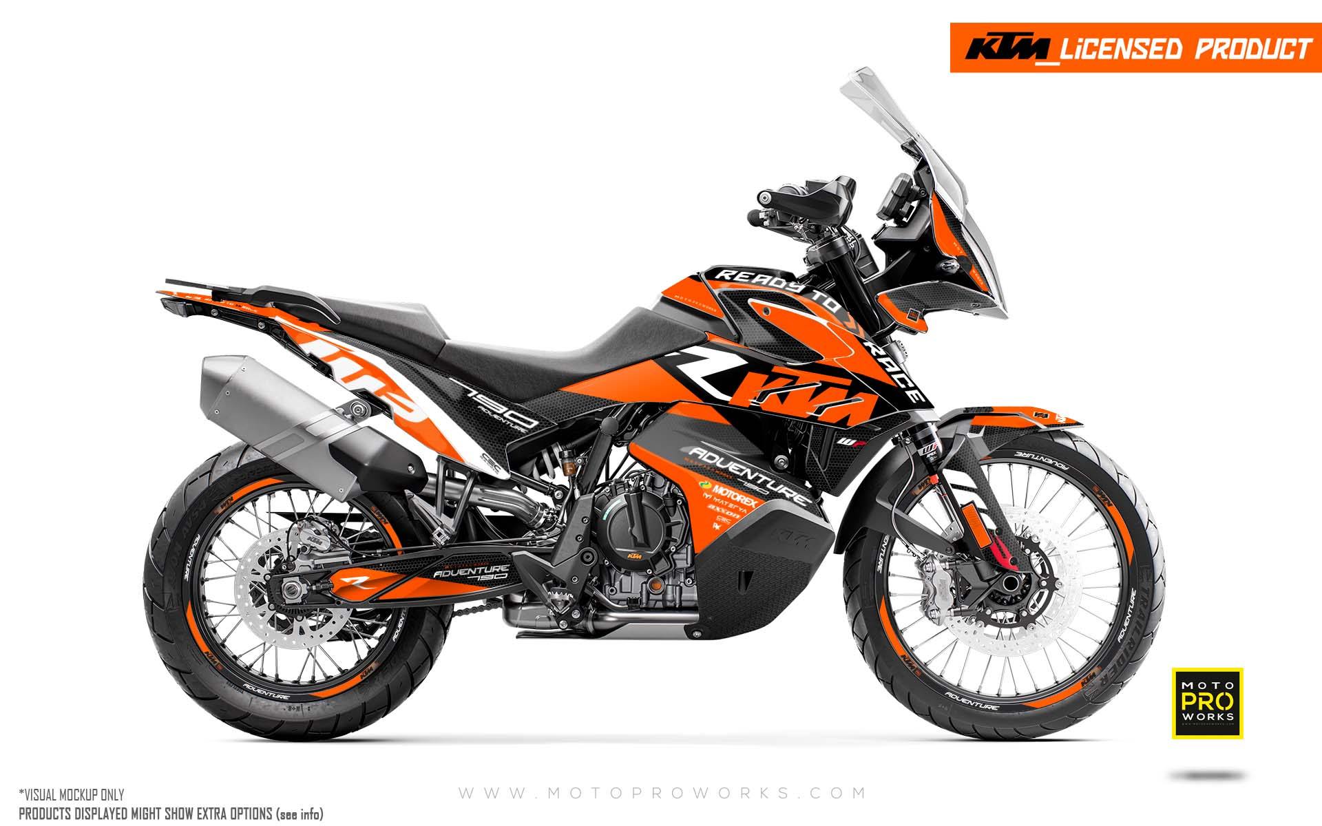 KTM 790/890 Adventure R/S GRAPHIC KIT - "RR-Tech" (Orange) - MotoProWorks | Decals and Bike Graphic kit