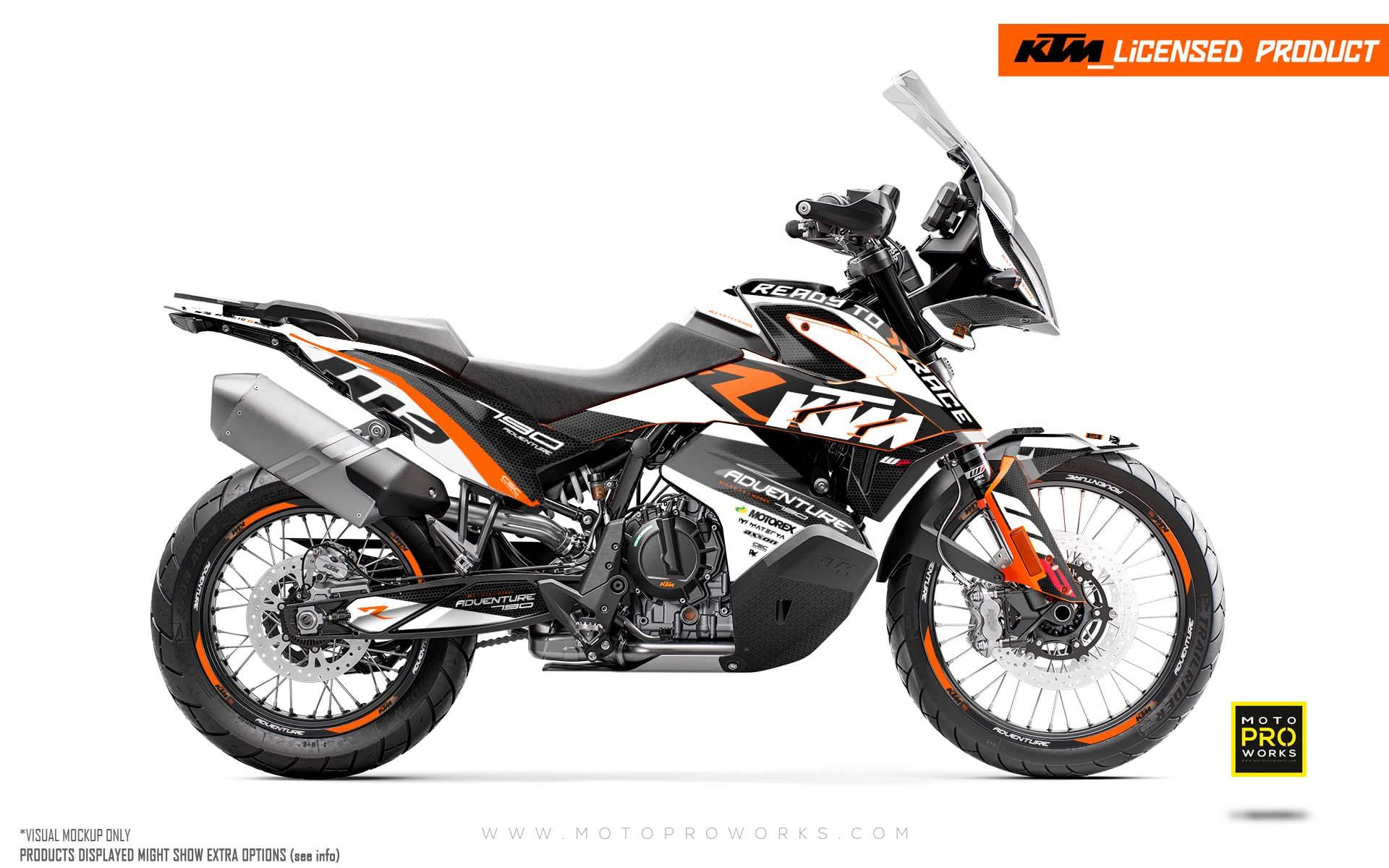 KTM 790/890 Adventure R/S GRAPHIC KIT - "RR-Tech" (White) - MotoProWorks | Decals and Bike Graphic kit