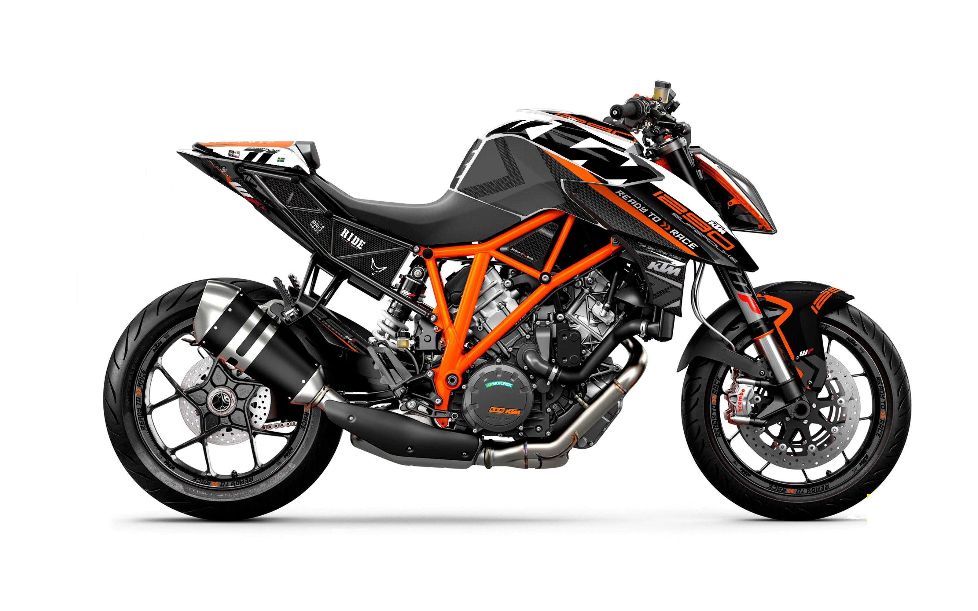 KTM 1290 Super Duke R GRAPHICS - "Rasorblade" (Black/Orange) - MotoProWorks