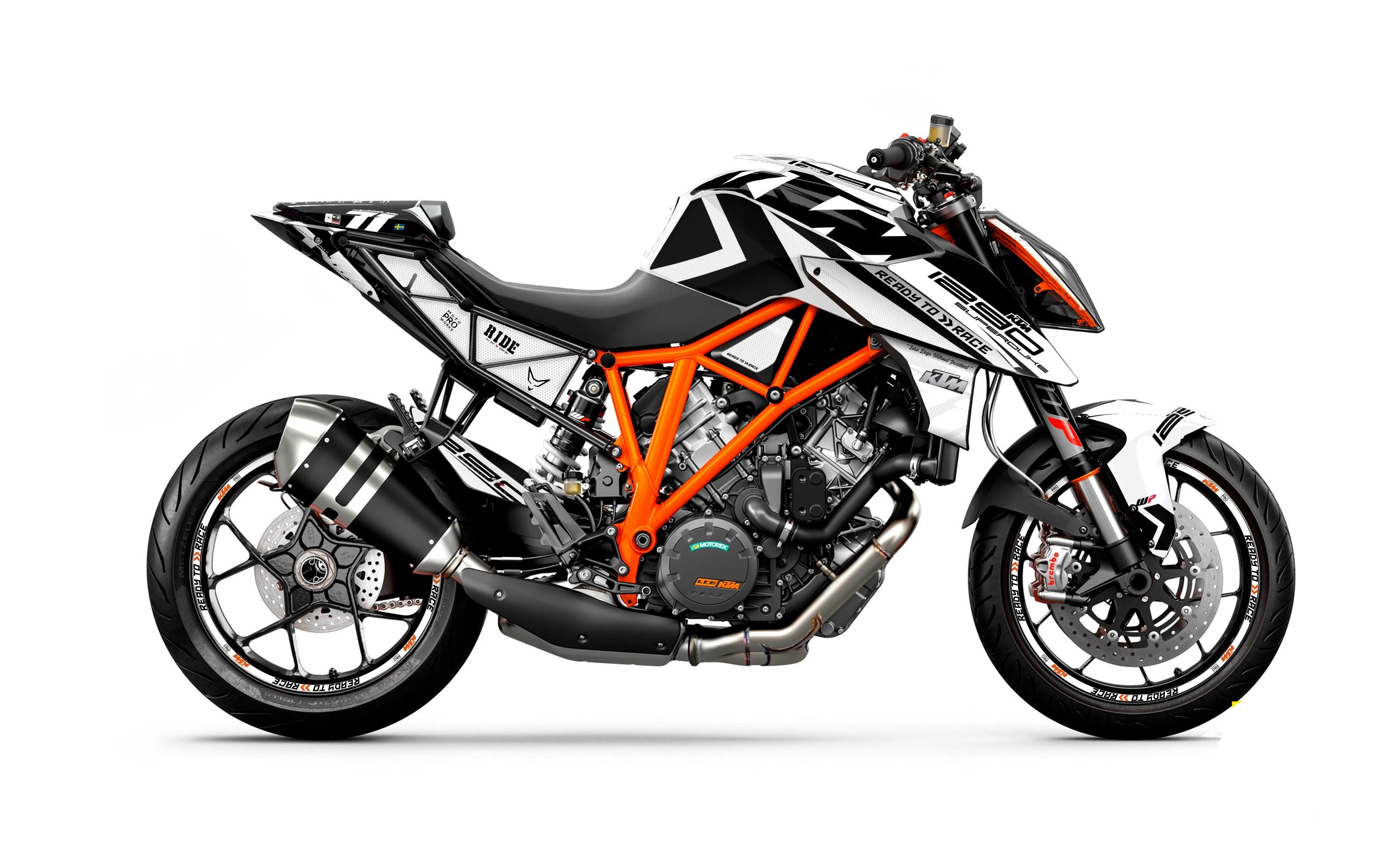 KTM 1290 Super Duke R GRAPHICS - "Rasorblade" (White) - MotoProWorks