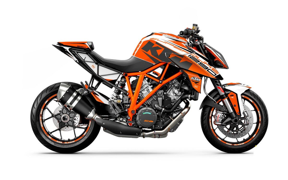 KTM 1290 Super Duke R 2014-2019 GRAPHICS - "Torque" (White/Orange) - MotoProWorks