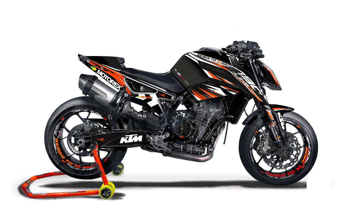 KTM 790/890 Duke GRAPHICS - "Vortex" (Black/Orange) - MotoProWorks