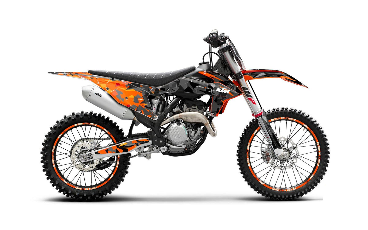 KTM GRAPHICS - EXC/SX "Flake" (Black/Orange) - MotoProWorks