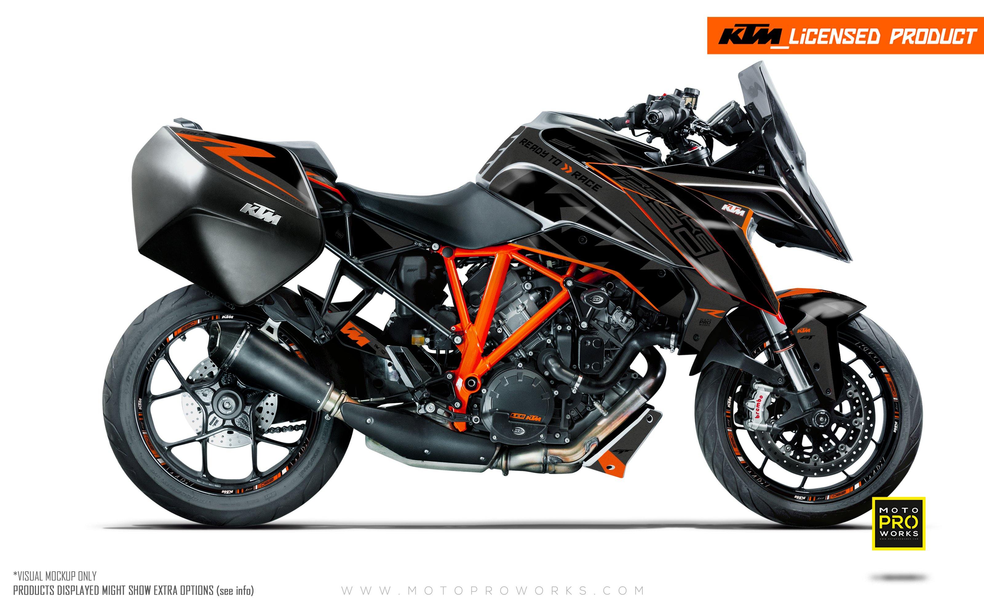 KTM Superduke 1290GT GRAPHIC KIT - "Torque" (Grey/Black) - MotoProWorks | Decals and Bike Graphic kit