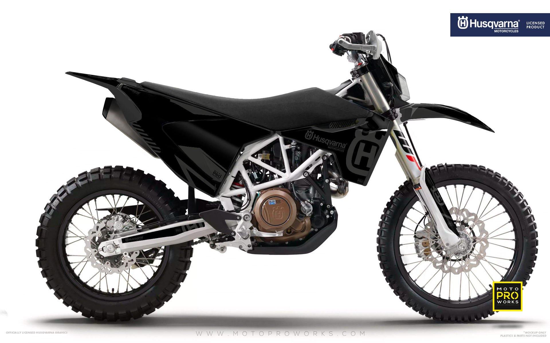 Husqvarna GRAPHIC KIT - "FACTOR" (Black) - MotoProWorks | Decals and Bike Graphic kit