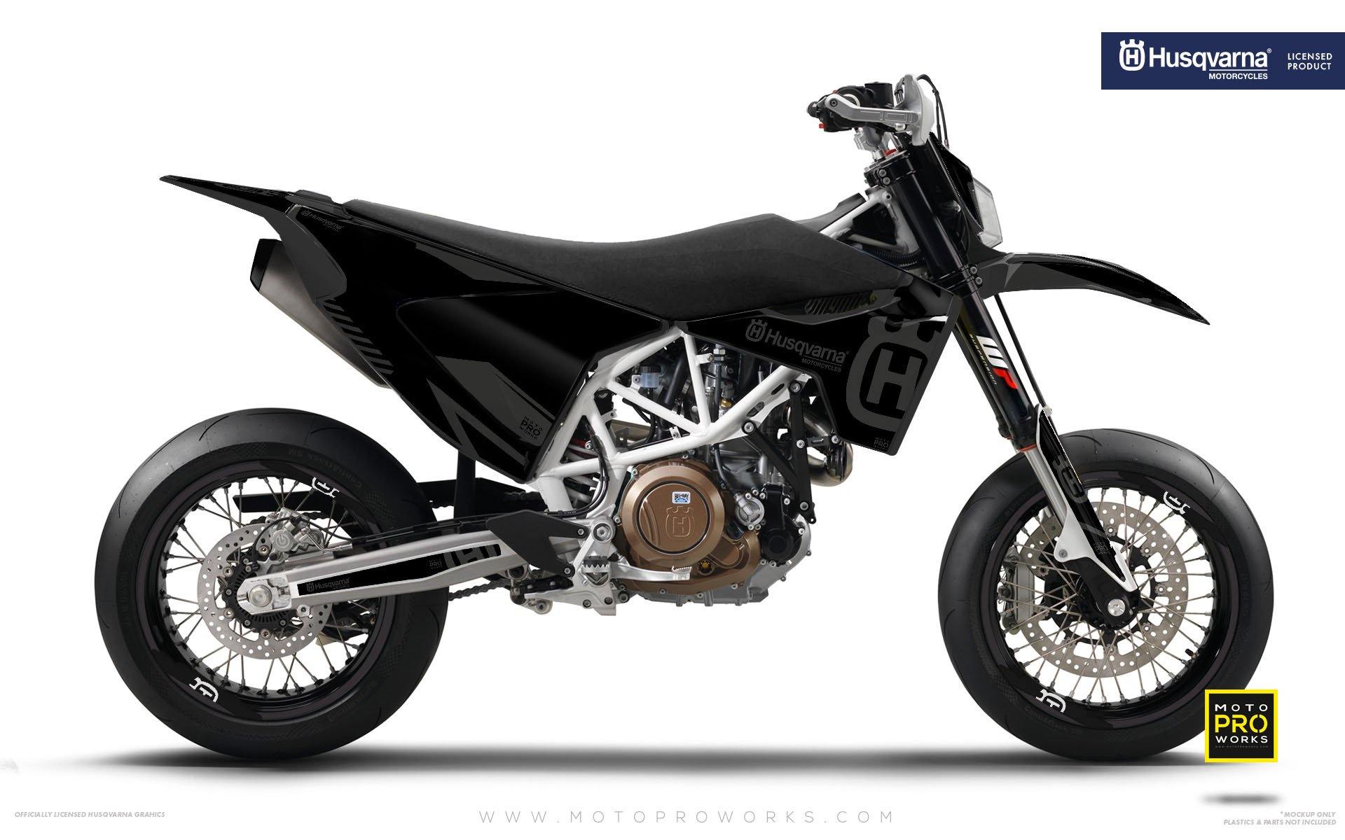 Husqvarna GRAPHIC KIT - "FACTOR" (Black) - MotoProWorks | Decals and Bike Graphic kit