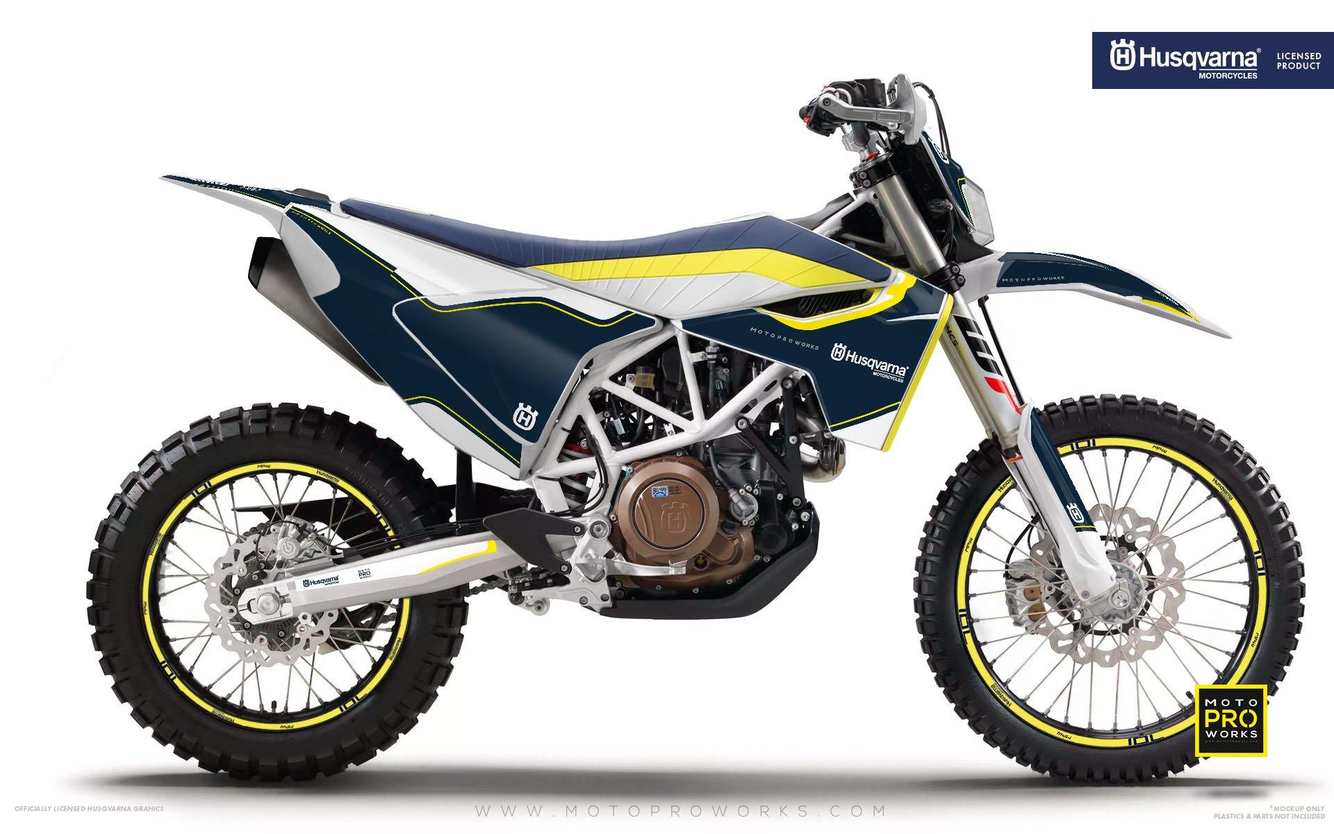 Husqvarna GRAPHIC KIT - "HERITAGE" (Blue) - MotoProWorks | Decals and Bike Graphic kit