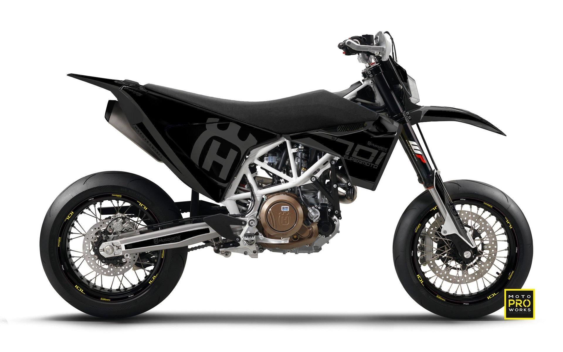 Husqvarna GRAPHIC KIT - "SEVENOHTWO" (Black) - MotoProWorks | Decals and Bike Graphic kit