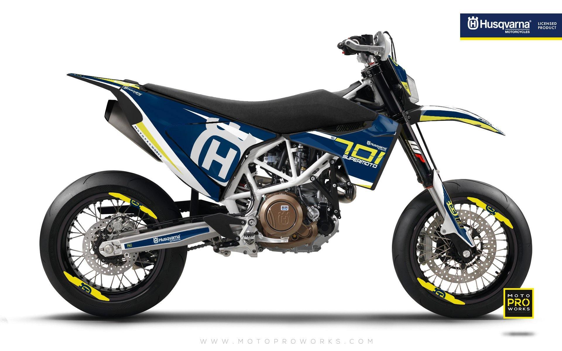 Husqvarna GRAPHIC KIT - "SEVENOHTWO" (Blue) - MotoProWorks | Decals and Bike Graphic kit