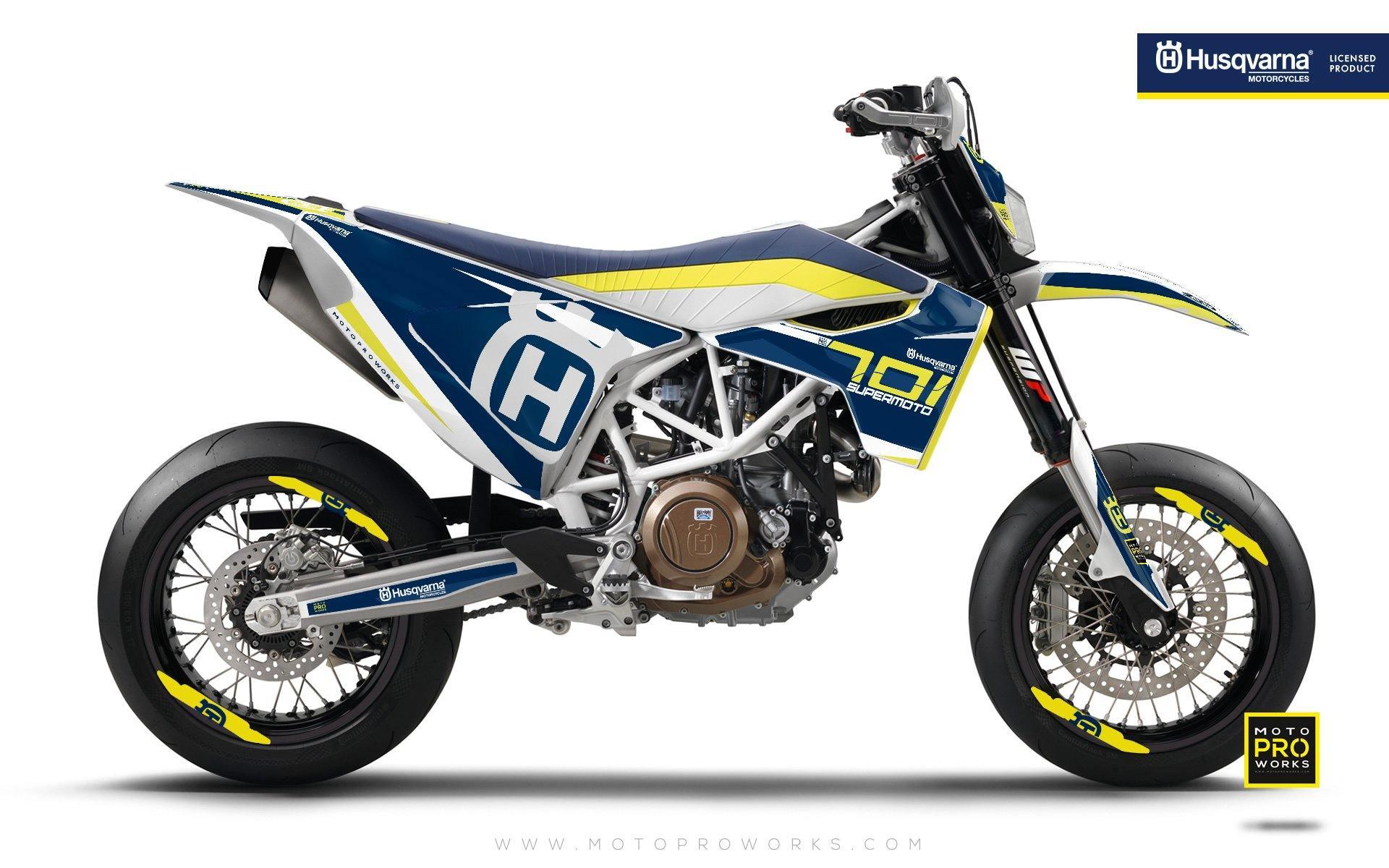 Husqvarna GRAPHIC KIT - "SEVENOHTWO" (Blue) - MotoProWorks | Decals and Bike Graphic kit